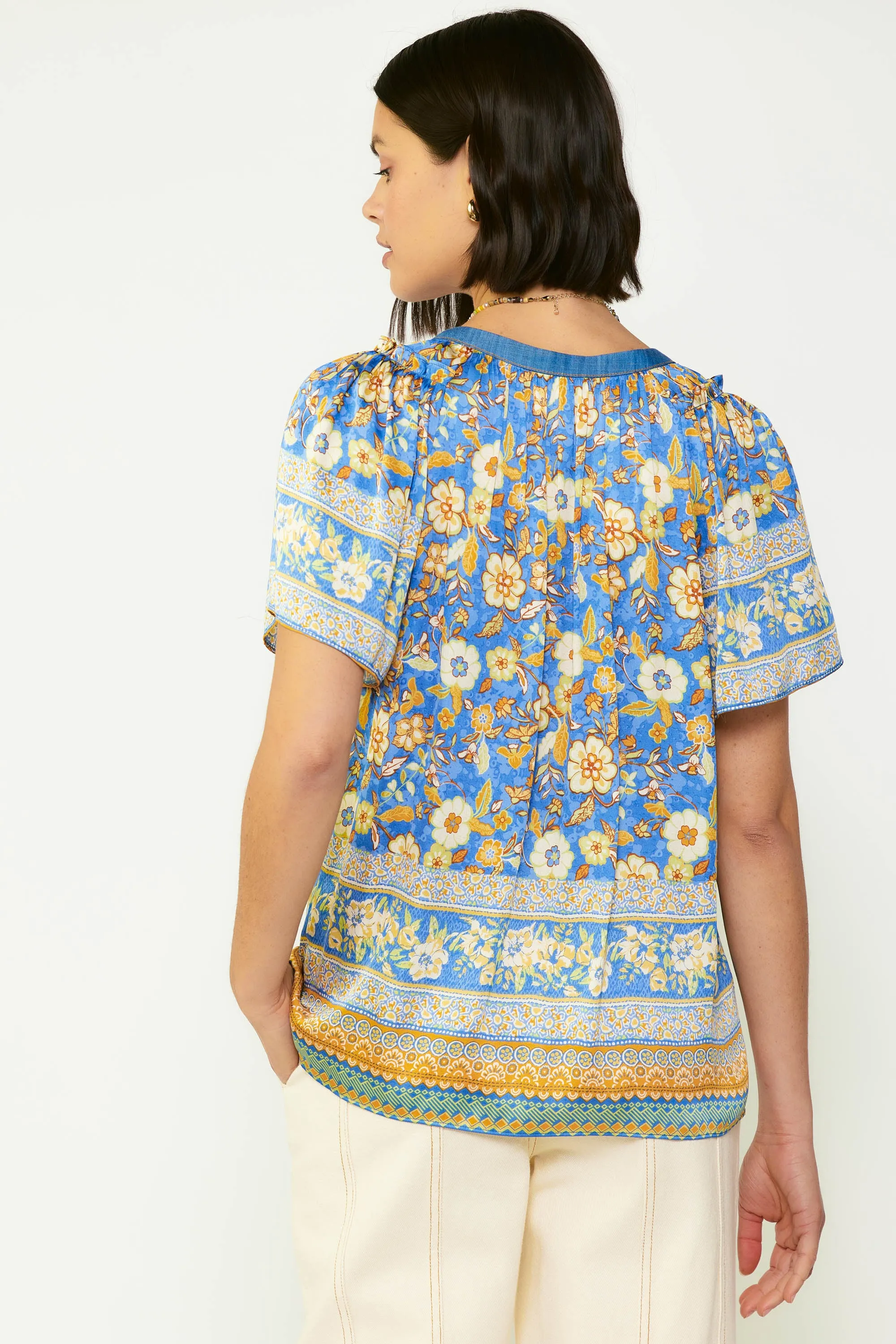 Floral Border Print Blouse sold by Current Air product image thumbnail 4