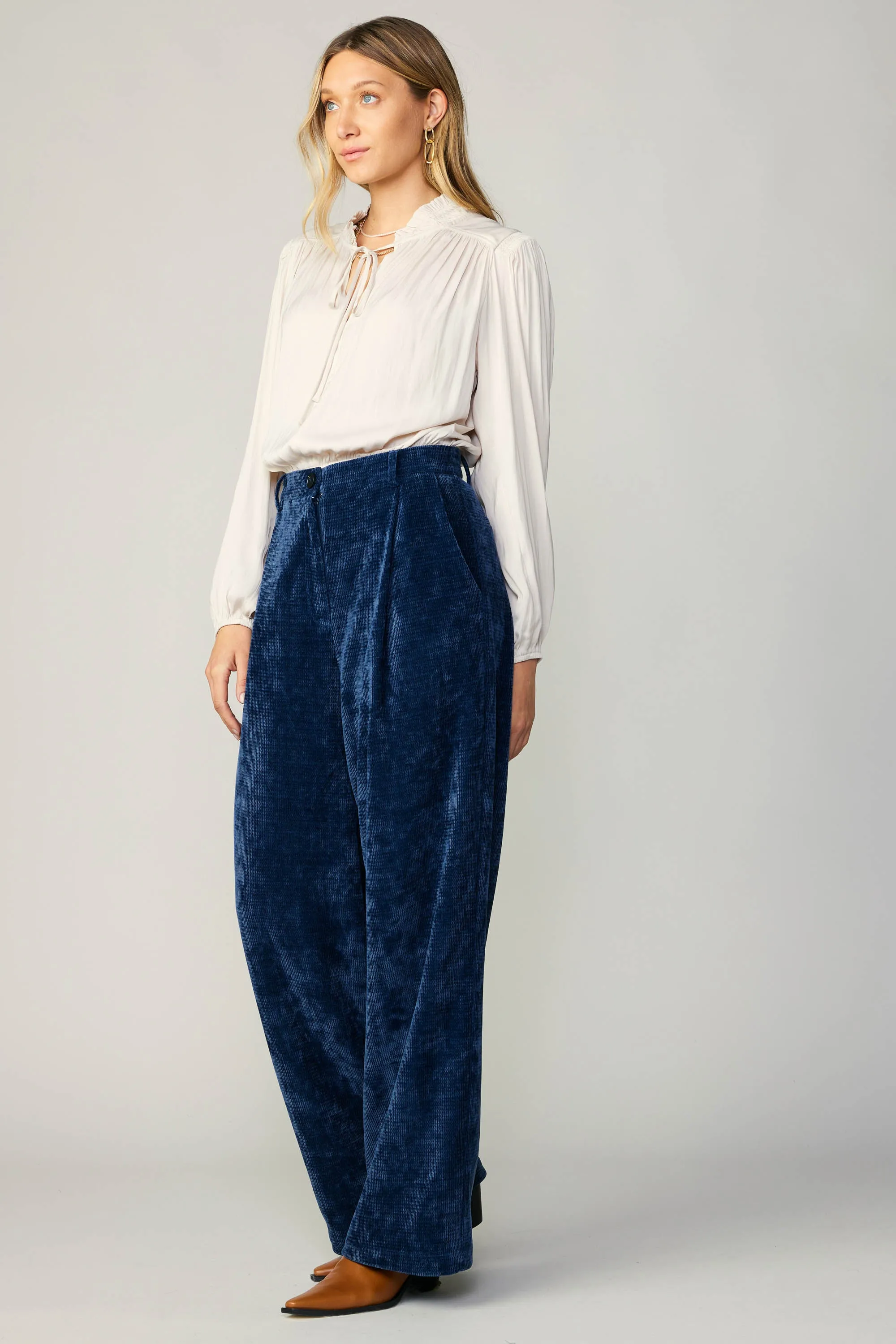 Corduroy Pleated Wide Leg Pant sold by Current Air product image thumbnail 3