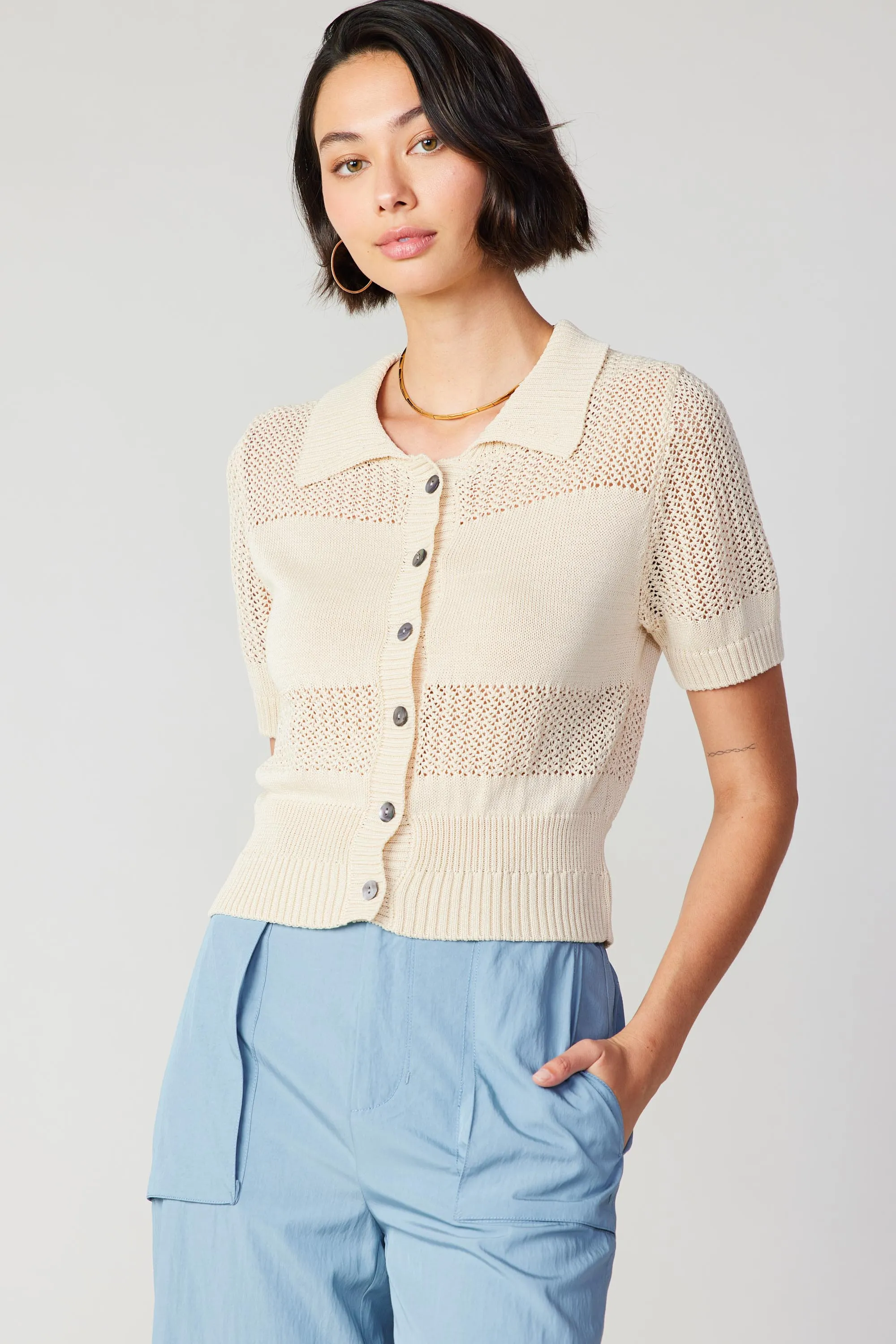 Cropped Knit Top sold by Current Air product image thumbnail 2