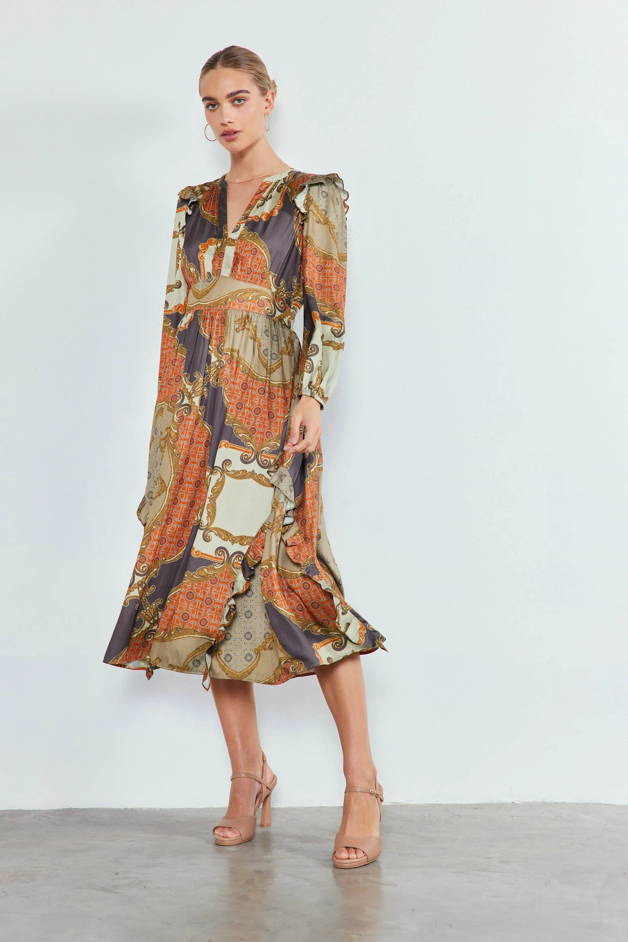 Emmaline Ruffled Midi Dress sold by Current Air product image thumbnail 4