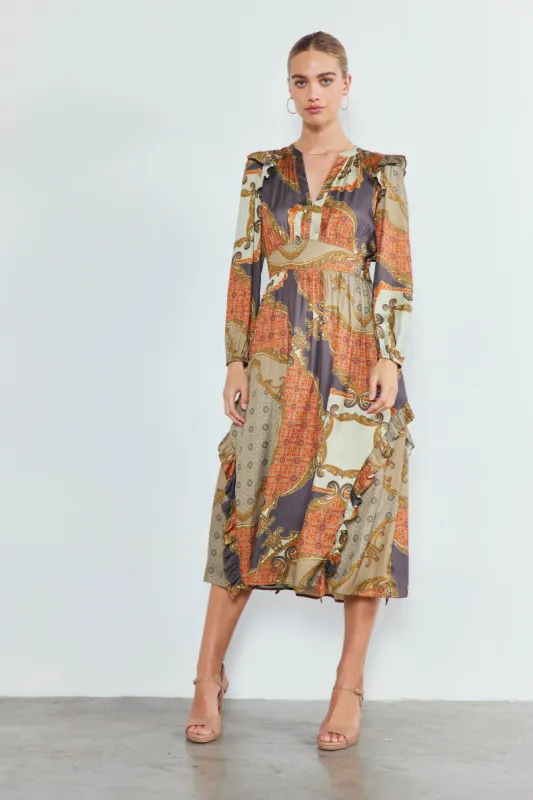 Emmaline Ruffled Midi Dress sold by Current Air