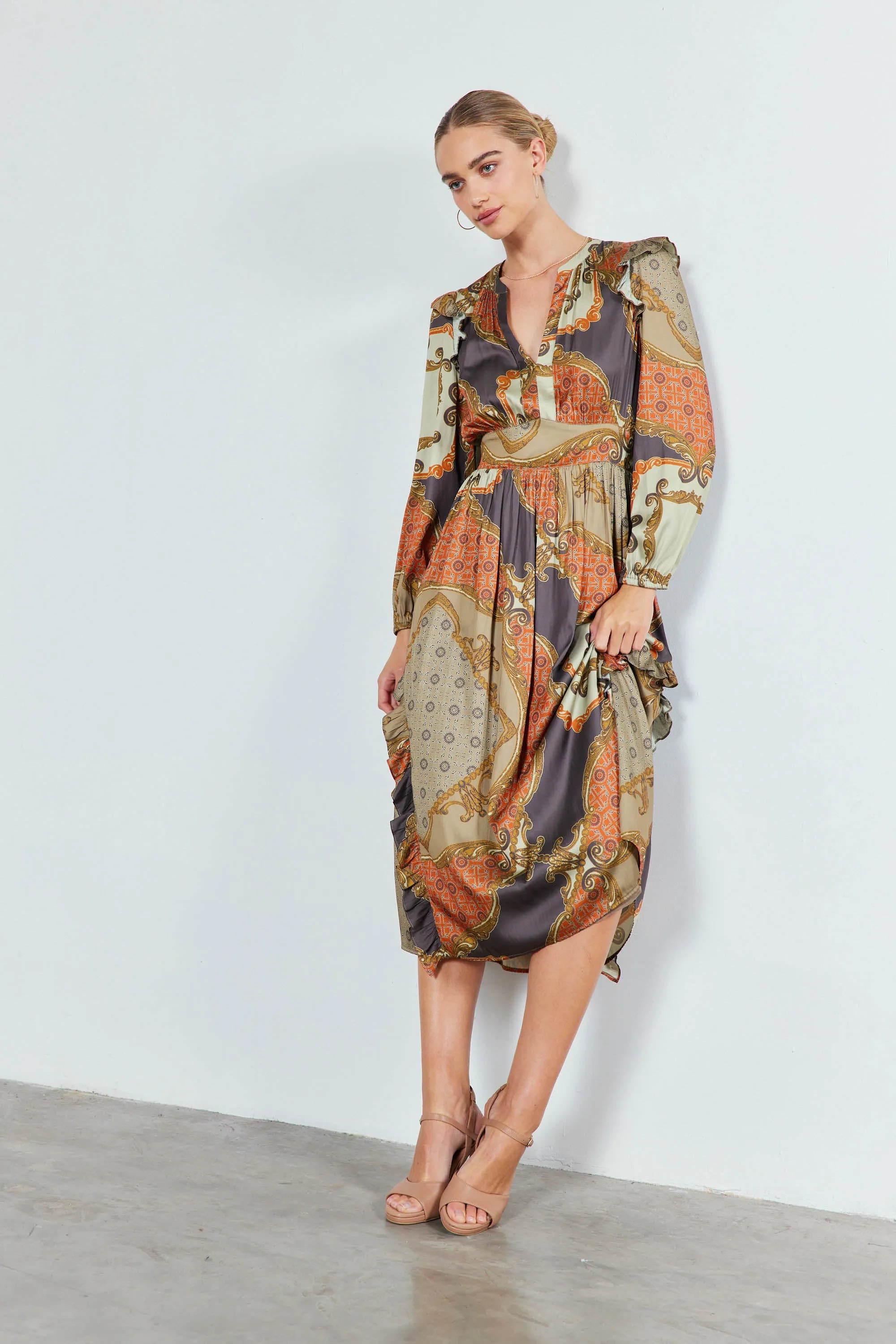 Emmaline Ruffled Midi Dress sold by Current Air product image thumbnail 5