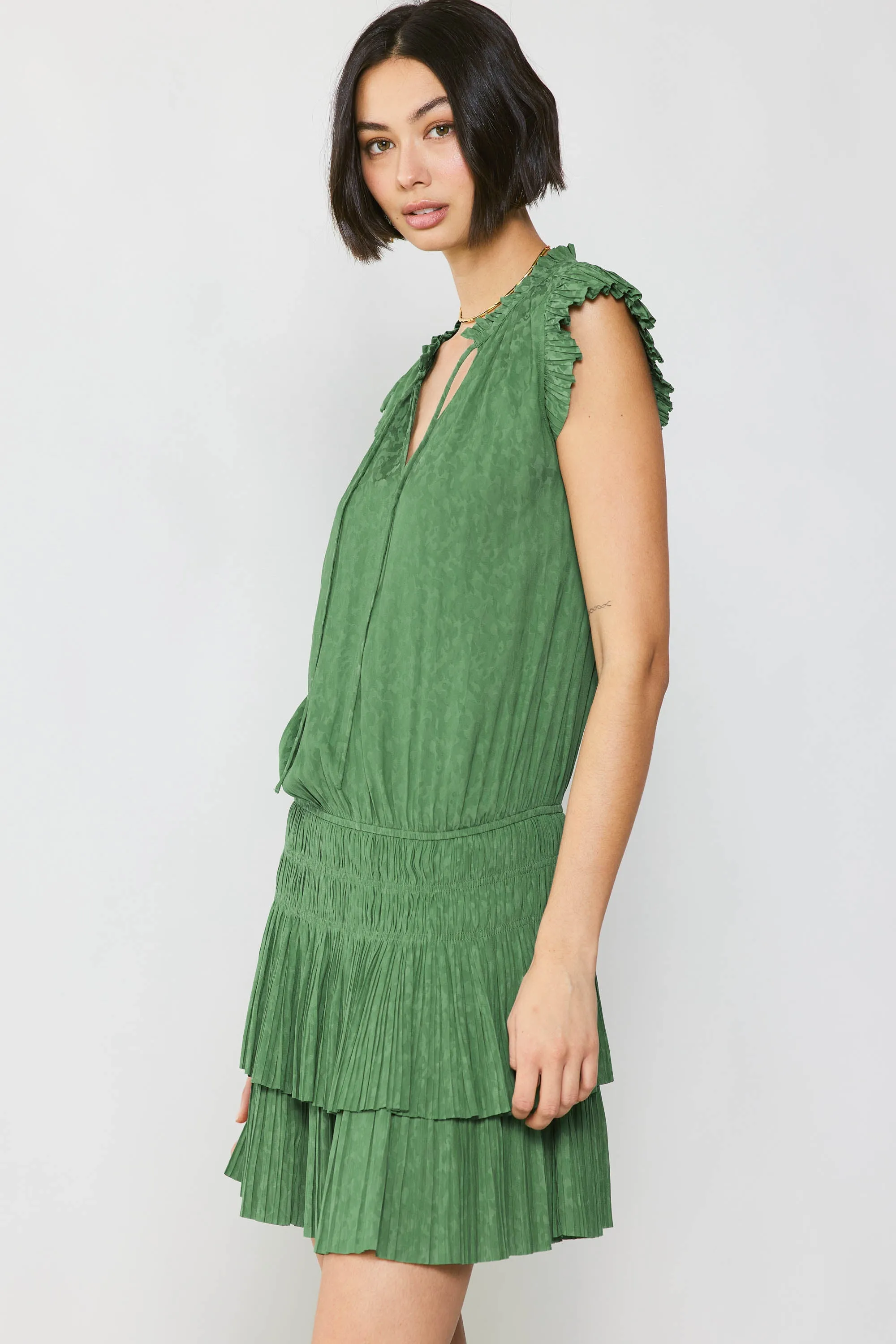 Zoey Jacquard Pleated Mini Dress sold by Current Air product image thumbnail 3