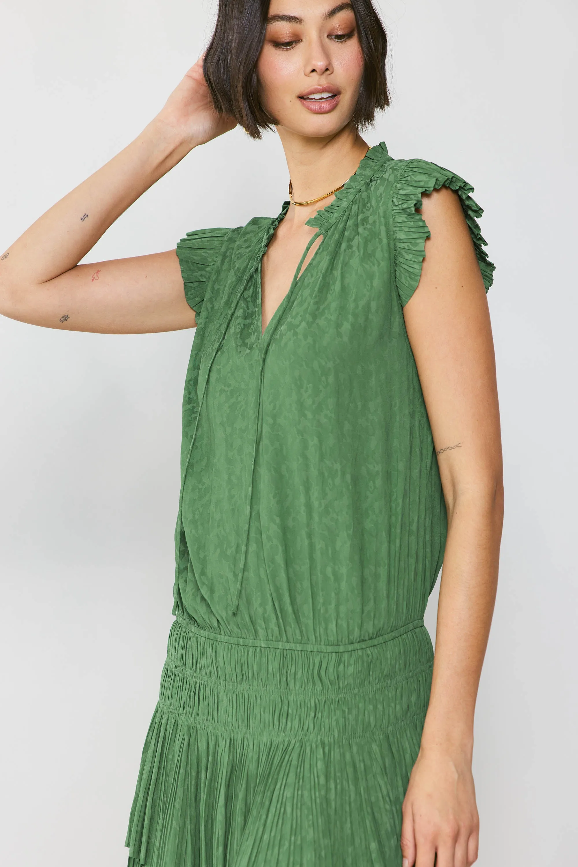 Zoey Jacquard Pleated Mini Dress sold by Current Air product image thumbnail 4