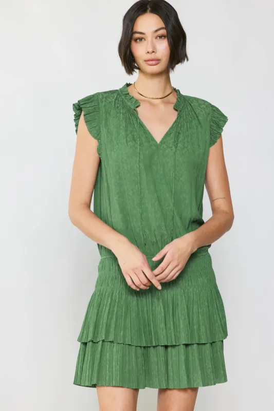 Zoey Jacquard Pleated Mini Dress sold by Current Air
