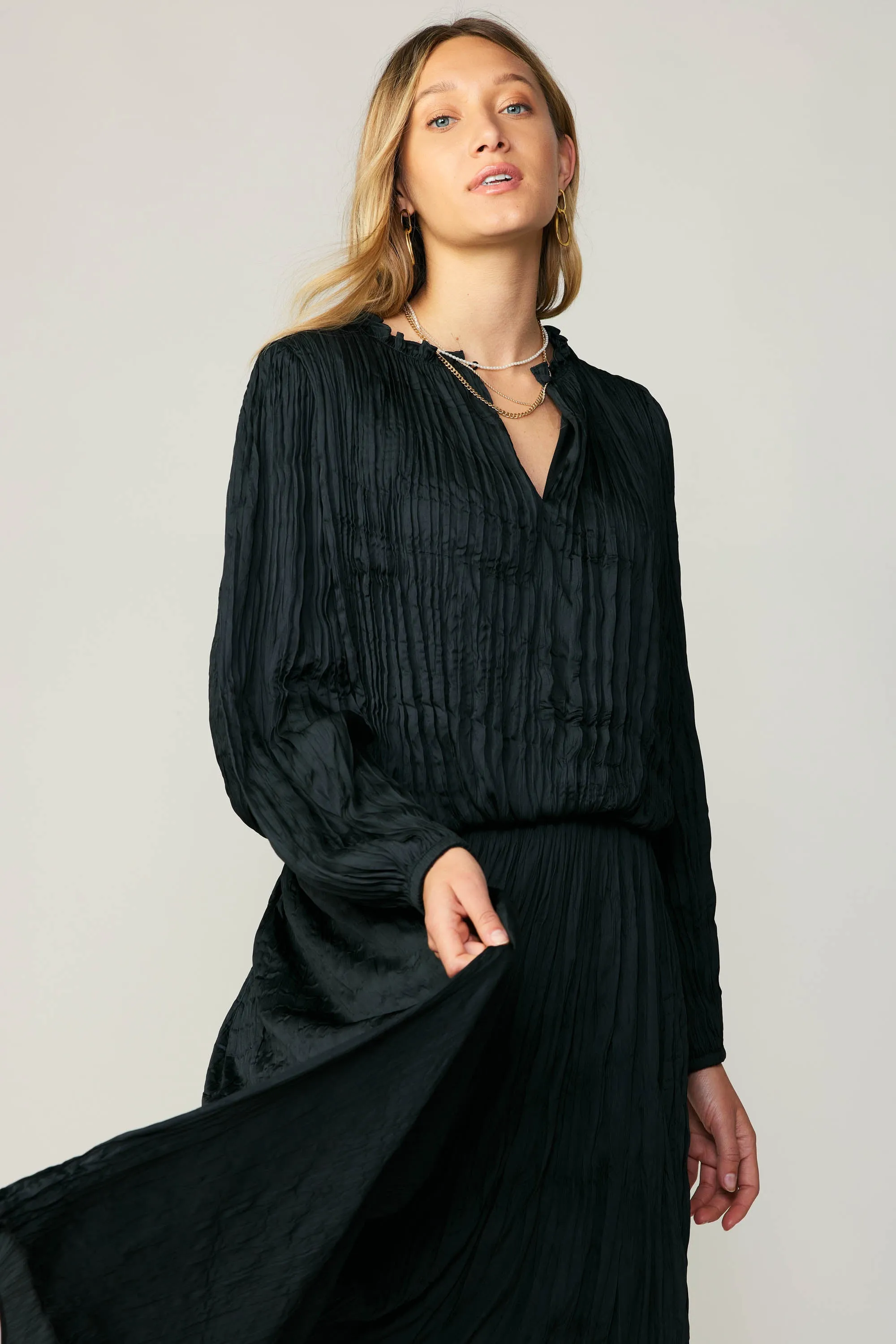 Crinkle Plisse Blouse sold by Current Air