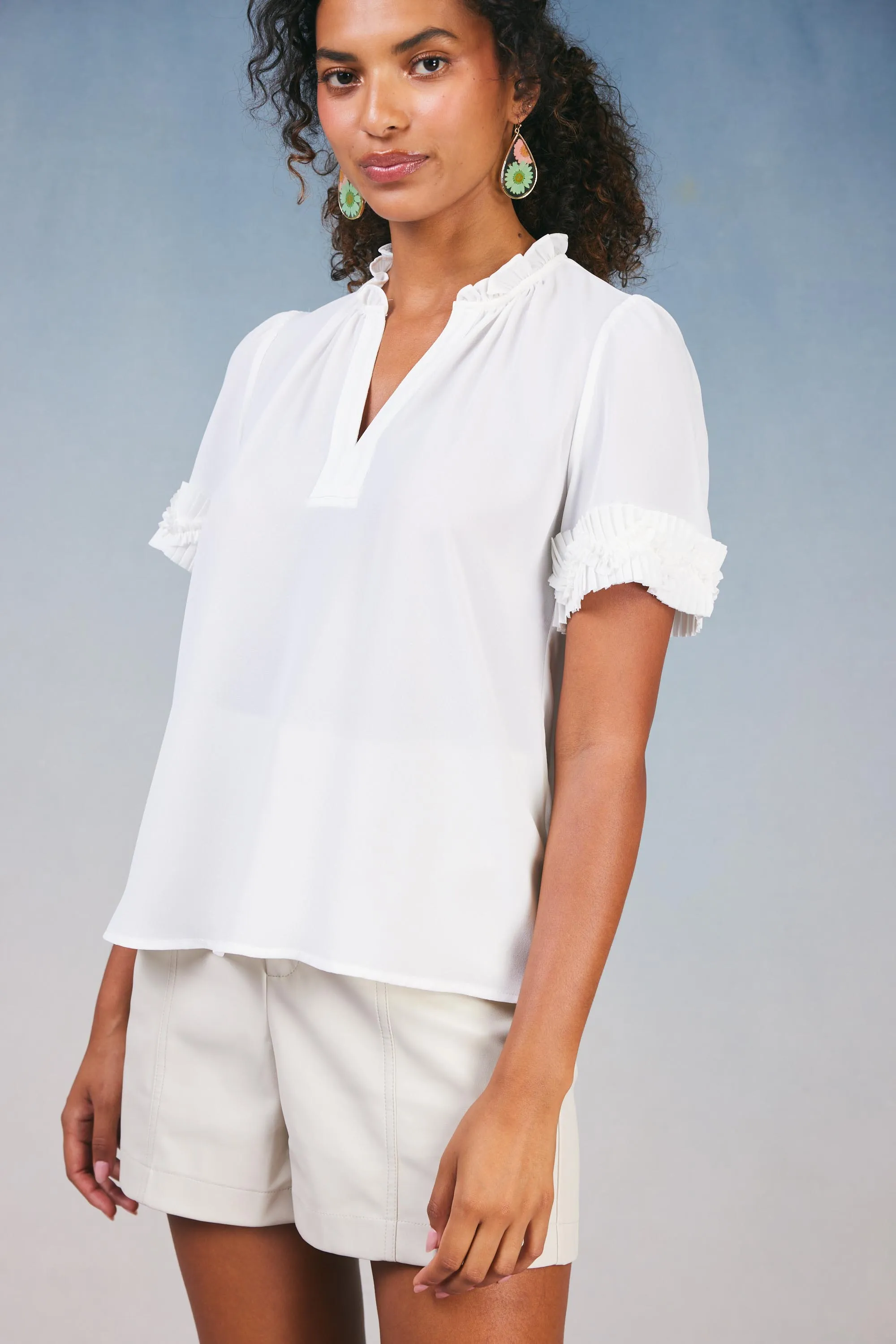 Ruffled Trim Blouse sold by Current Air product image thumbnail 2