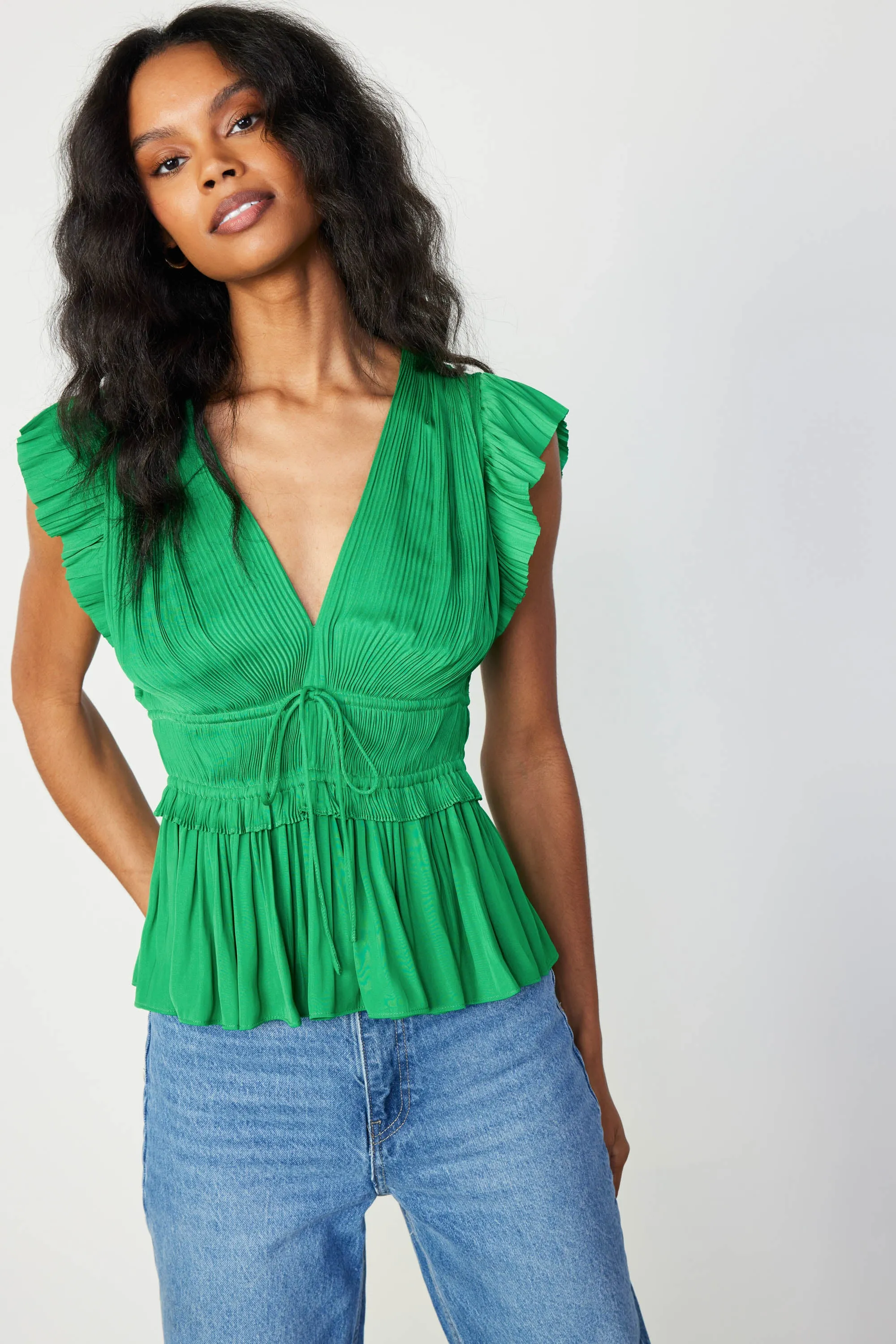 Mara Pleated Sleeveless Blouse sold by Current Air product image thumbnail 3