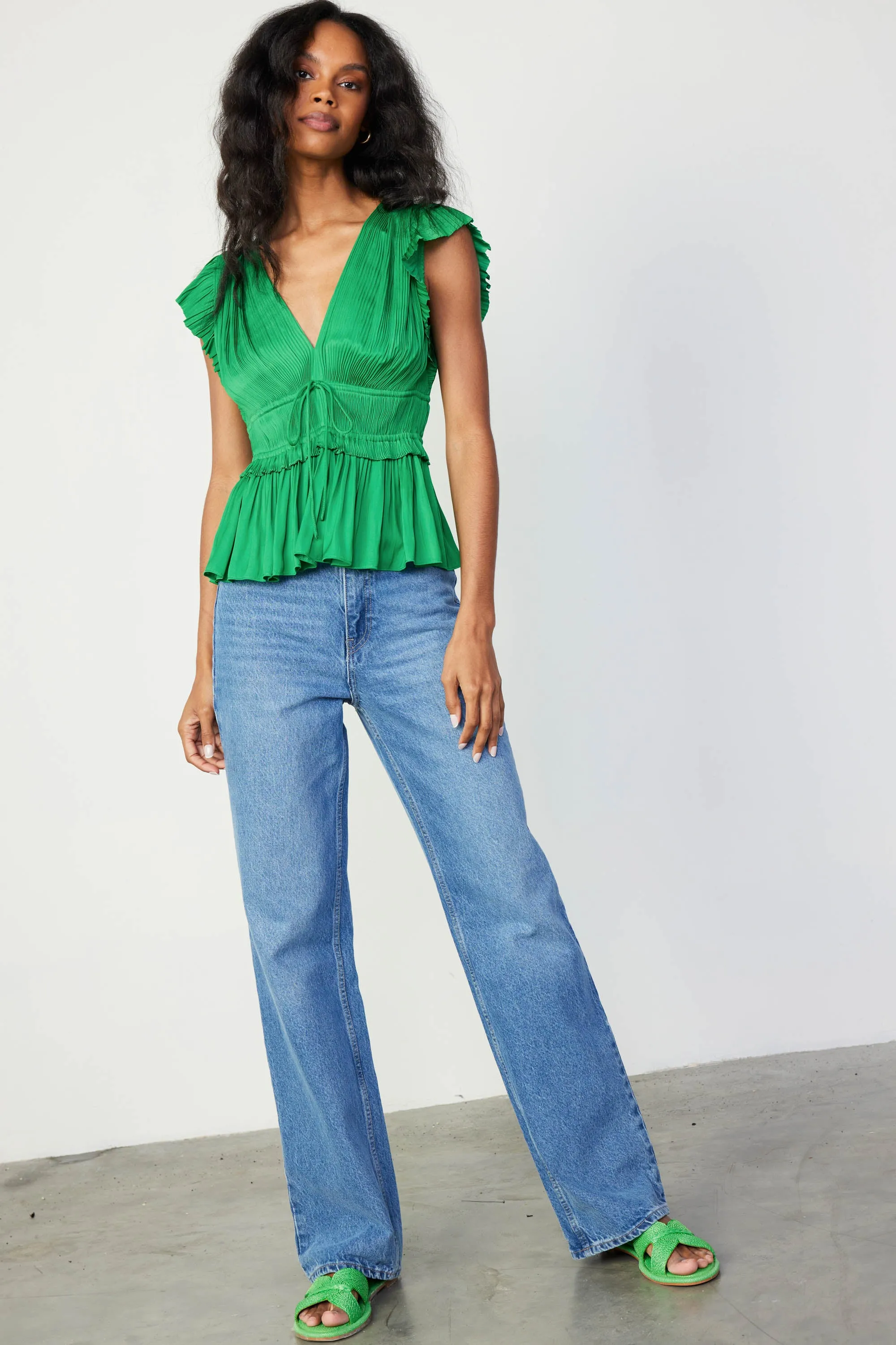 Mara Pleated Sleeveless Blouse sold by Current Air product image thumbnail 2
