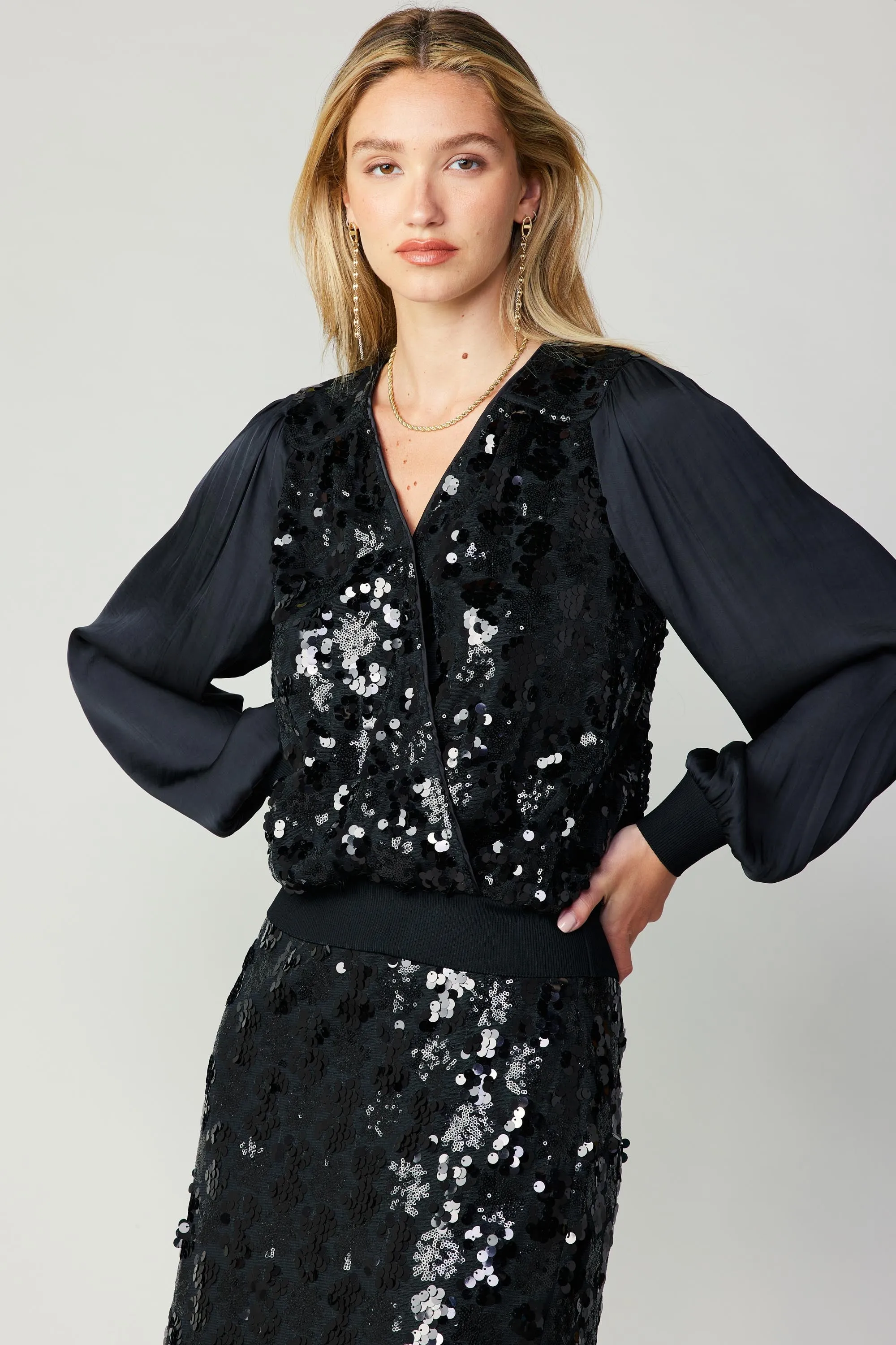 Surplice Sequin Top sold by Current Air product image thumbnail 2