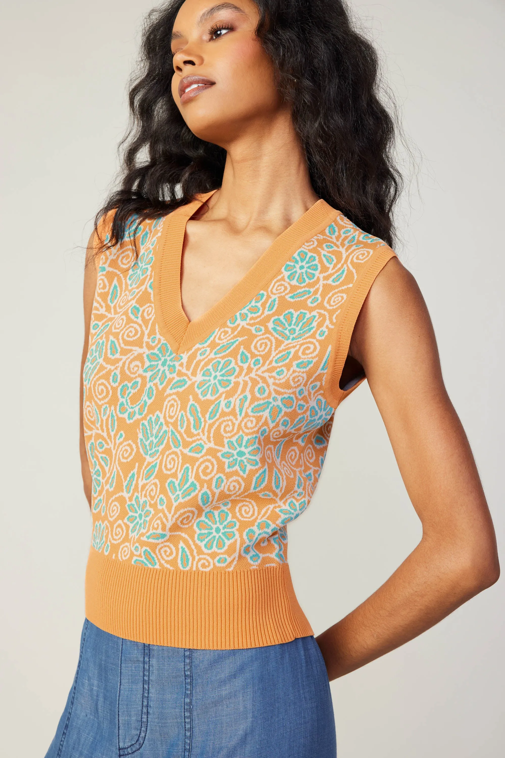 Floral Sweater Vest sold by Current Air product image thumbnail 2