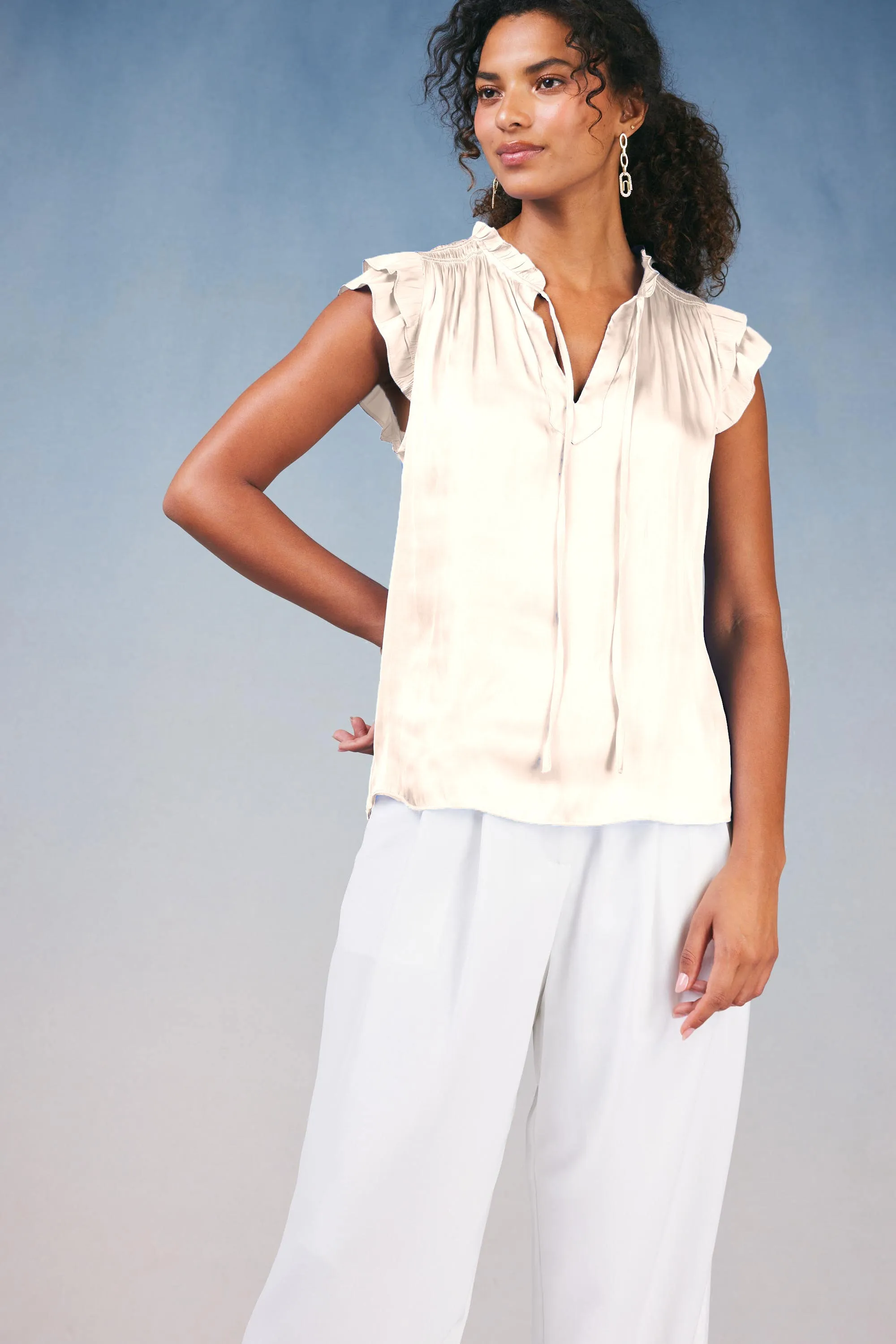 Rear Yoke Blouse sold by Current Air