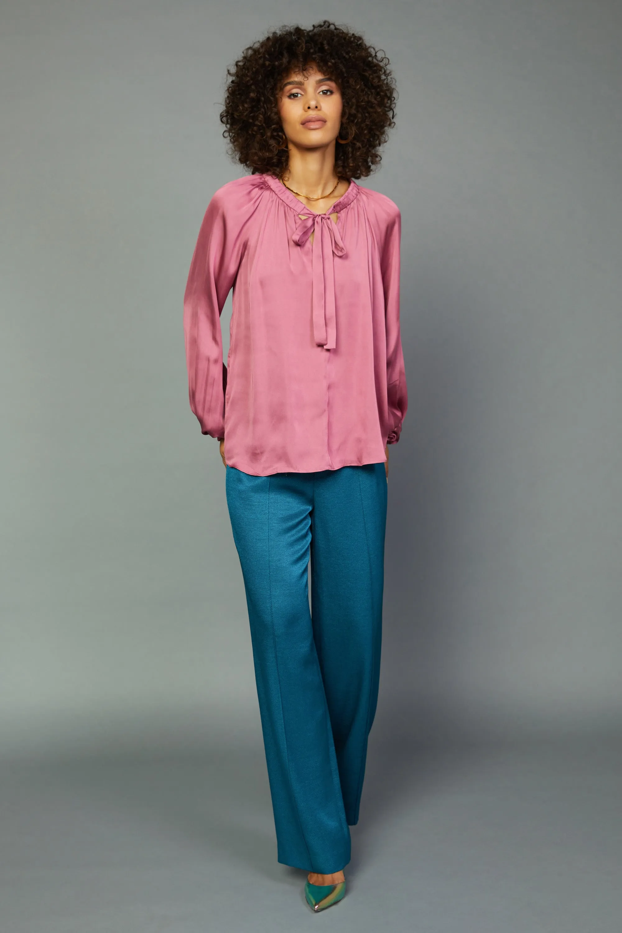 Gathered Bow Tie Blouse sold by Current Air product image thumbnail 3