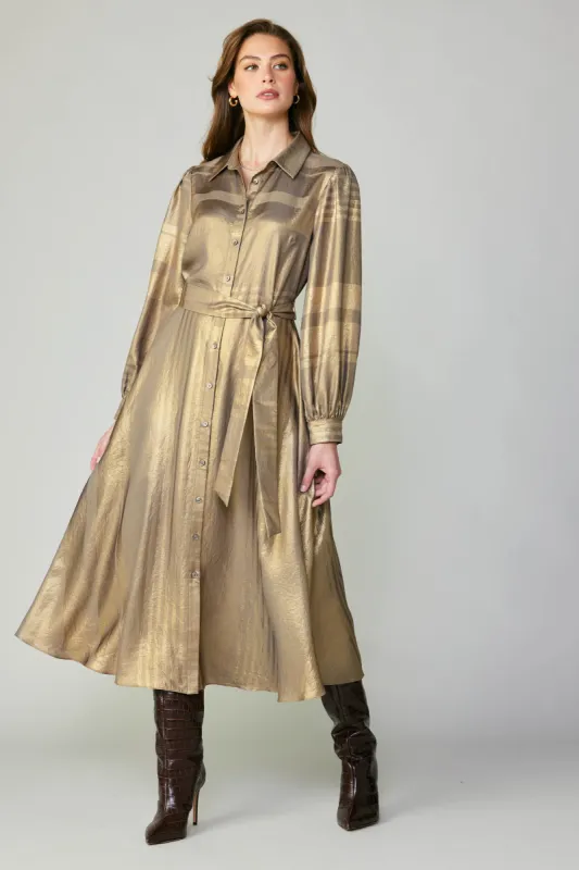 Metallic Shirt Dress sold by Current Air