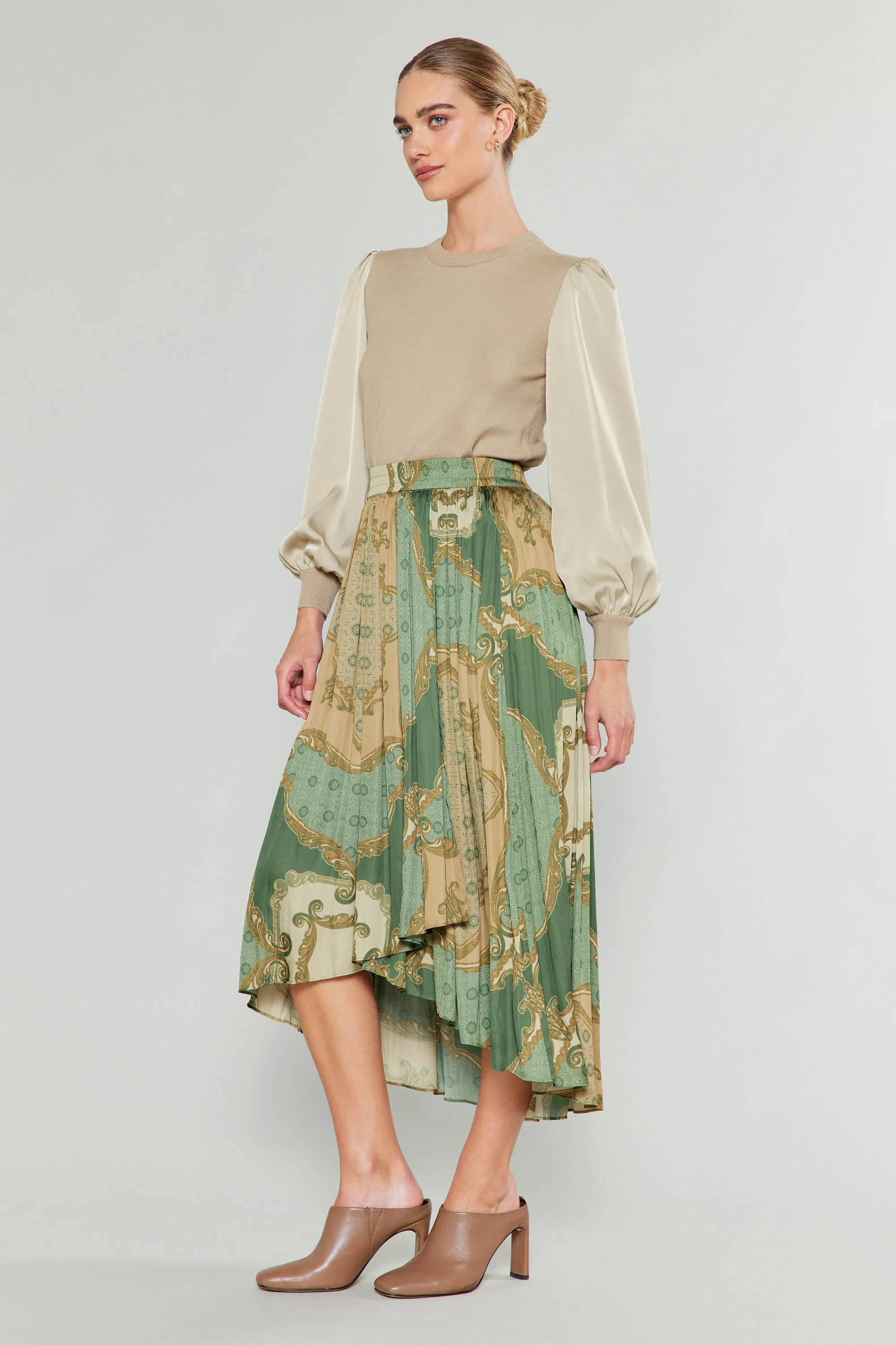 Asymmetrical Vintage Print Skirt sold by Current Air product image thumbnail 5