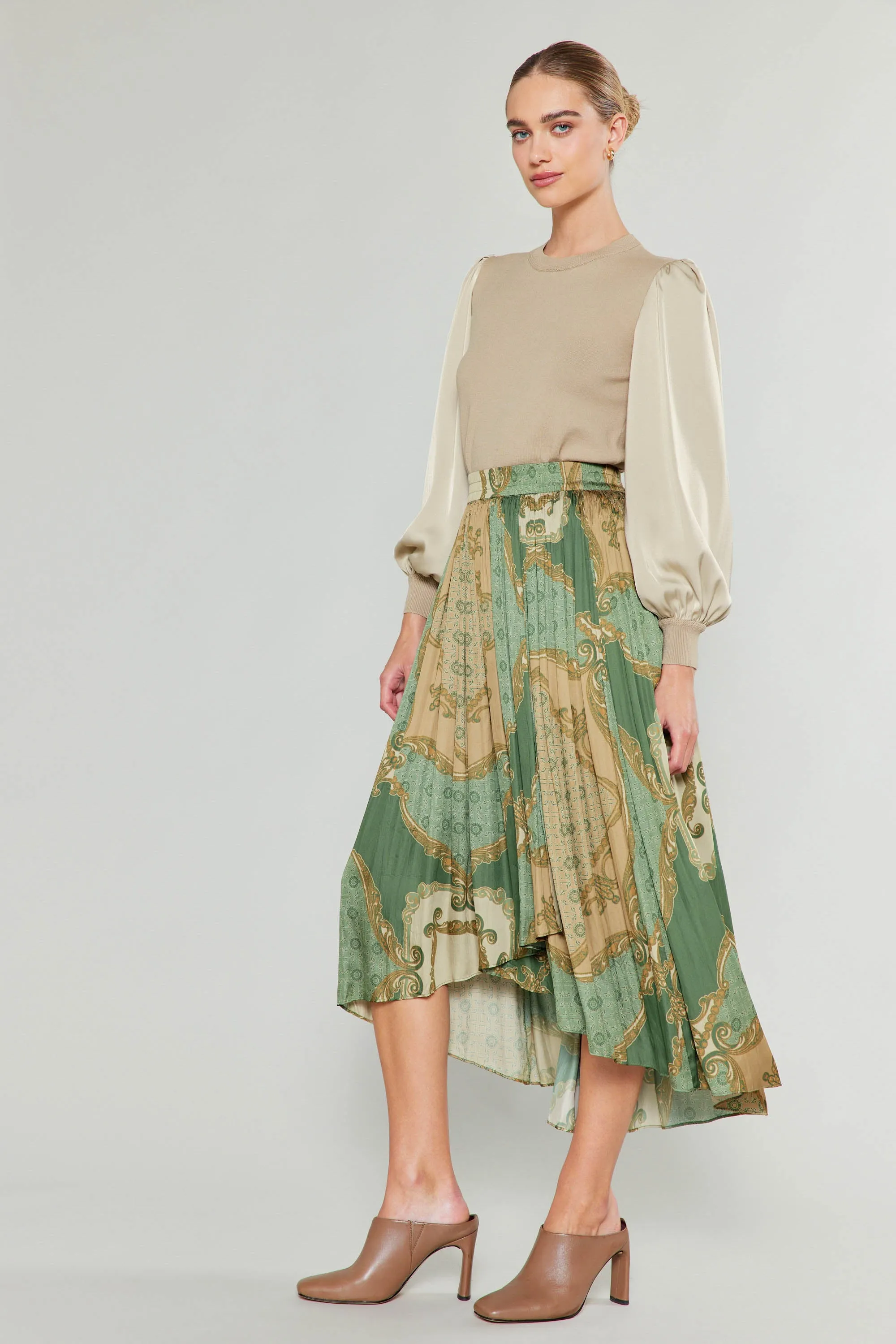 Asymmetrical Vintage Print Skirt sold by Current Air product image thumbnail 4
