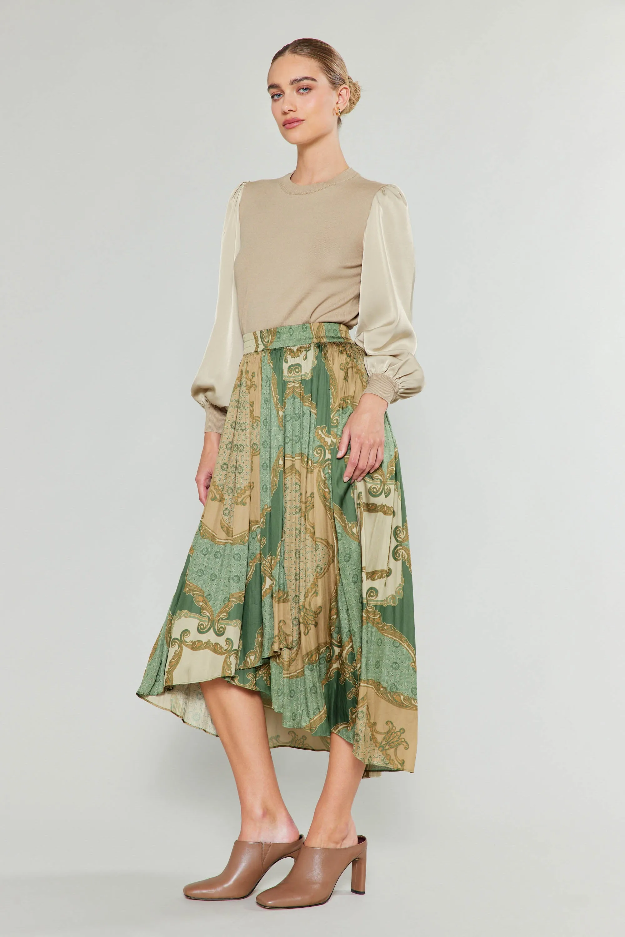 Asymmetrical Vintage Print Skirt sold by Current Air product image thumbnail 3