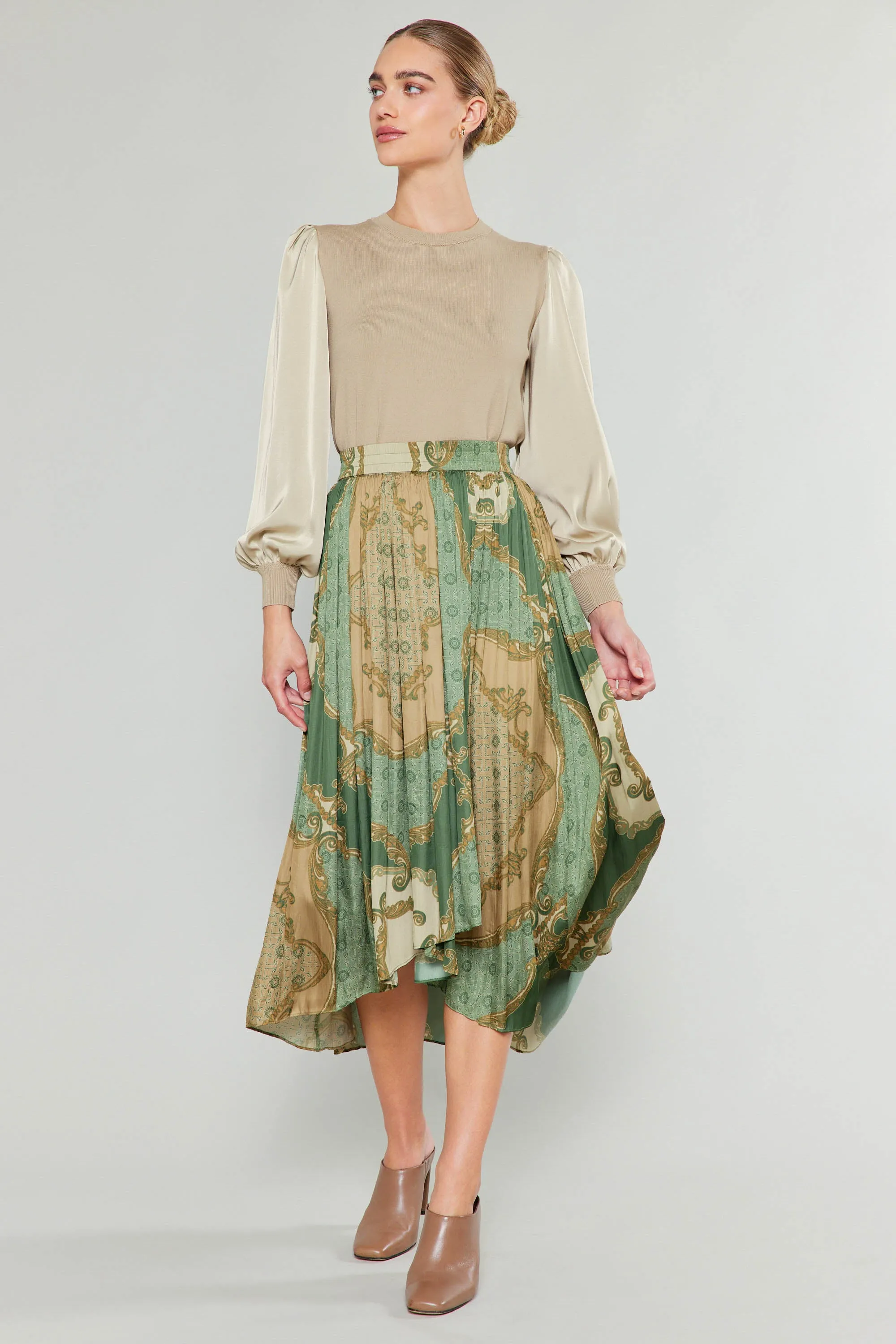 Asymmetrical Vintage Print Skirt sold by Current Air product image thumbnail 2