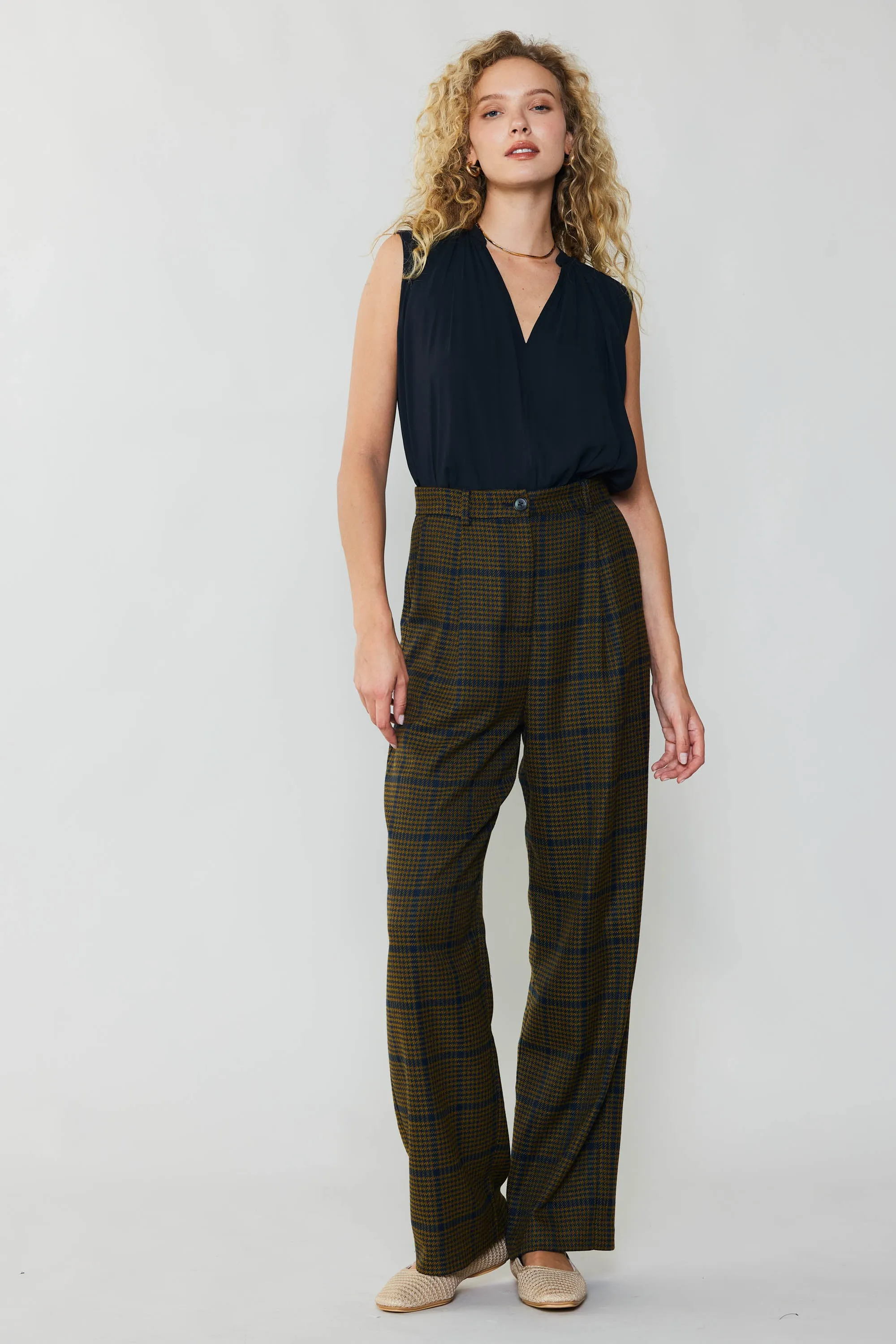 Checkered Wide Leg Pants sold by Current Air