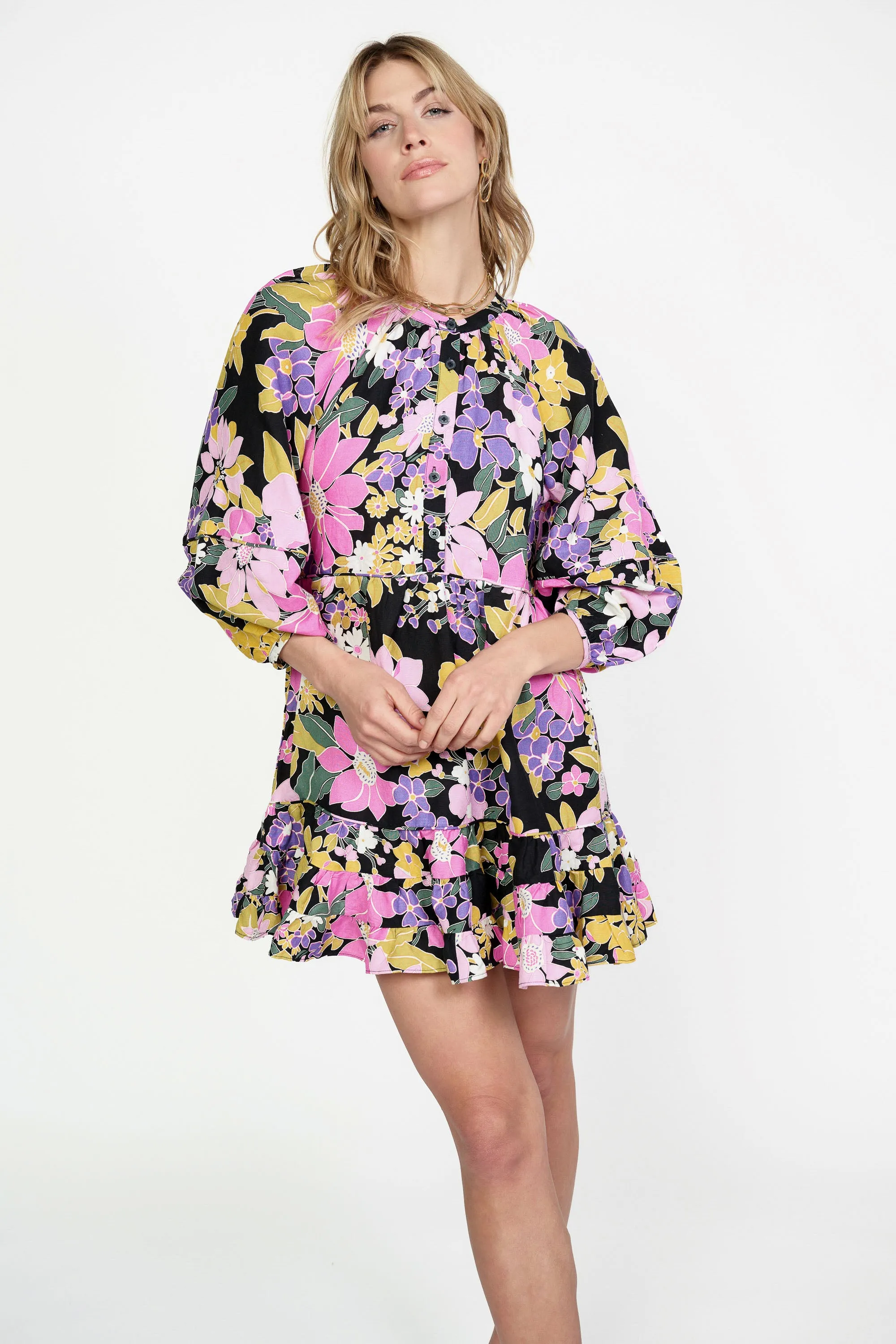 Vintage Floral Tiered Mini Dress sold by Current Air product image thumbnail 2