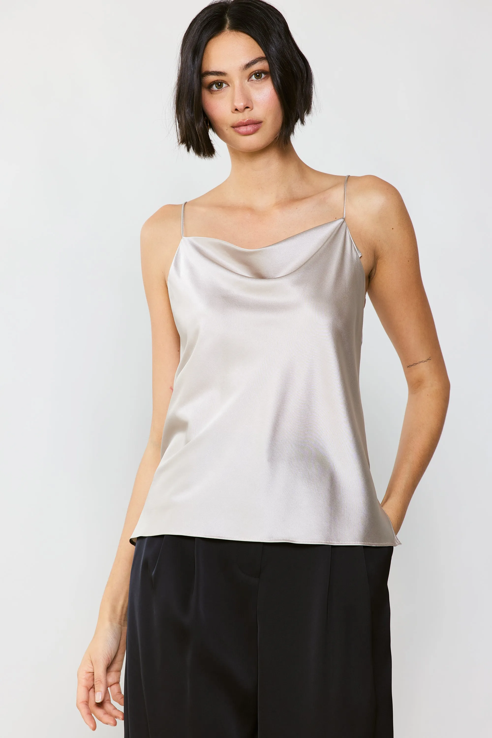 Silk Cowl Neck Cami sold by Current Air