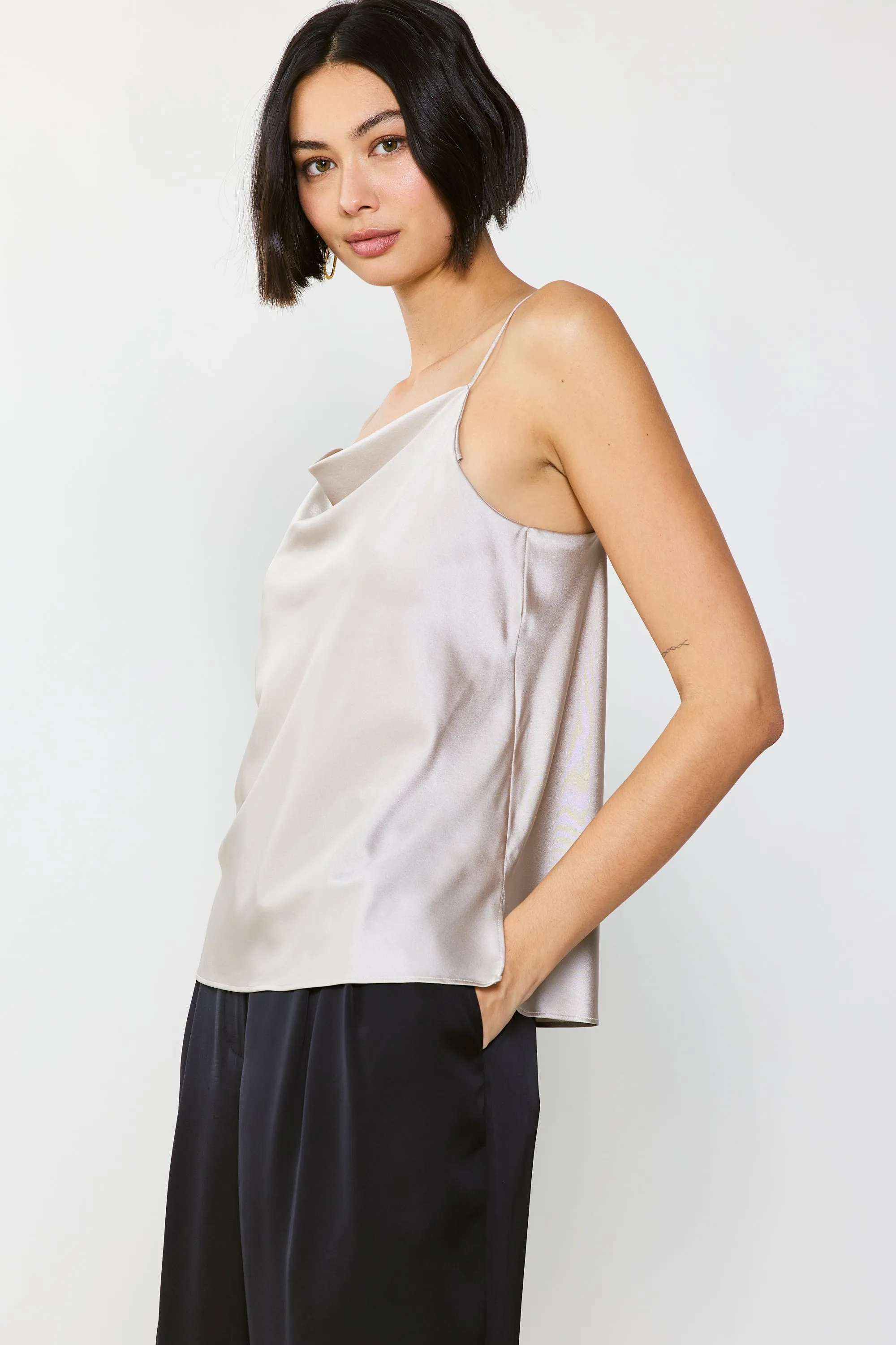 Silk Cowl Neck Cami sold by Current Air product image thumbnail 4