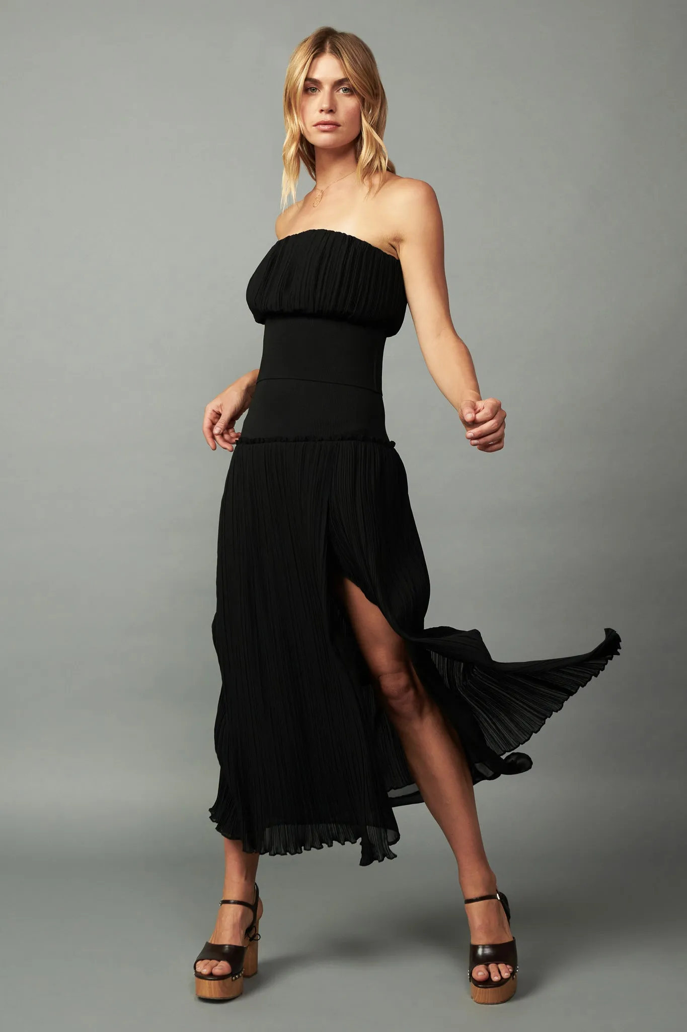 Ribbed Waist Midi Skirt sold by Current Air