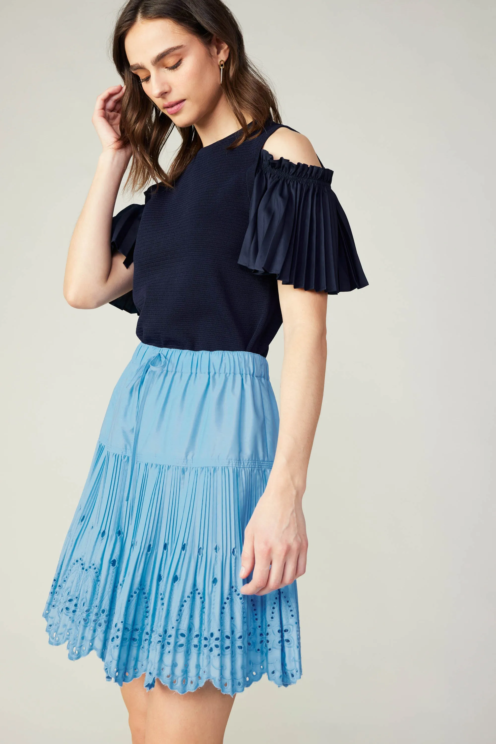 Scallop Eyelet Skirt sold by Current Air
