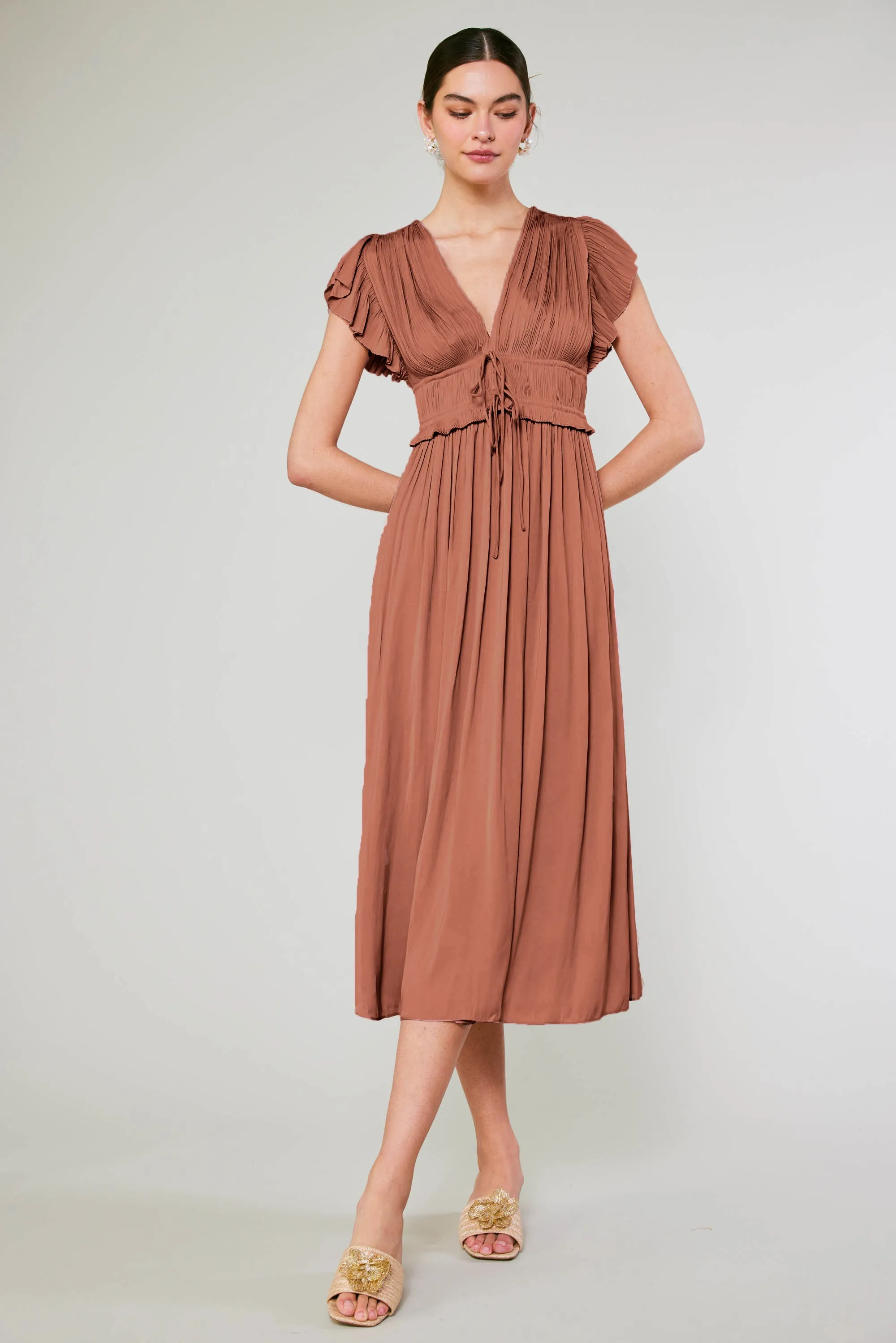Mara Pleated Maxi Dress sold by Current Air