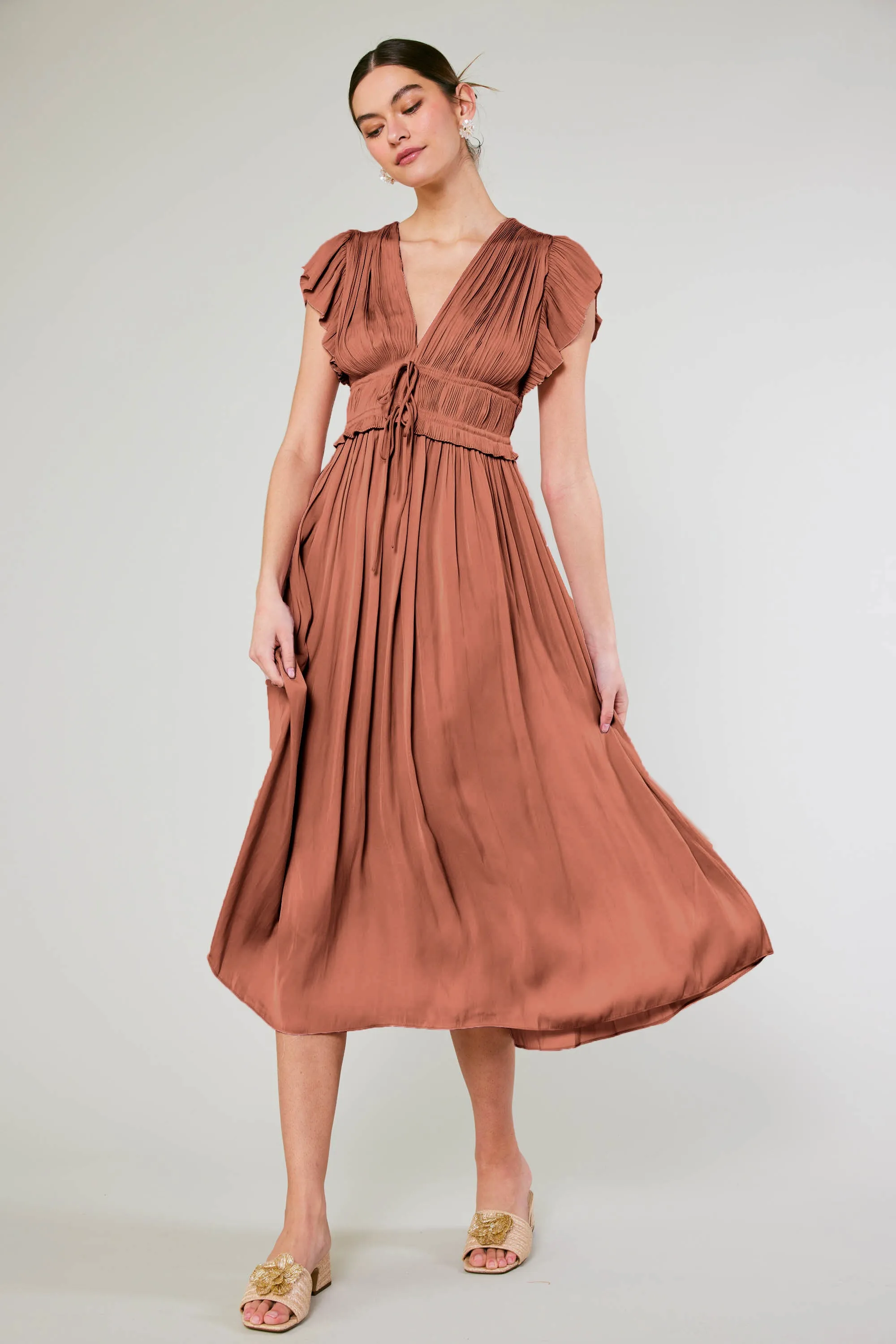 Mara Pleated Maxi Dress sold by Current Air product image thumbnail 3