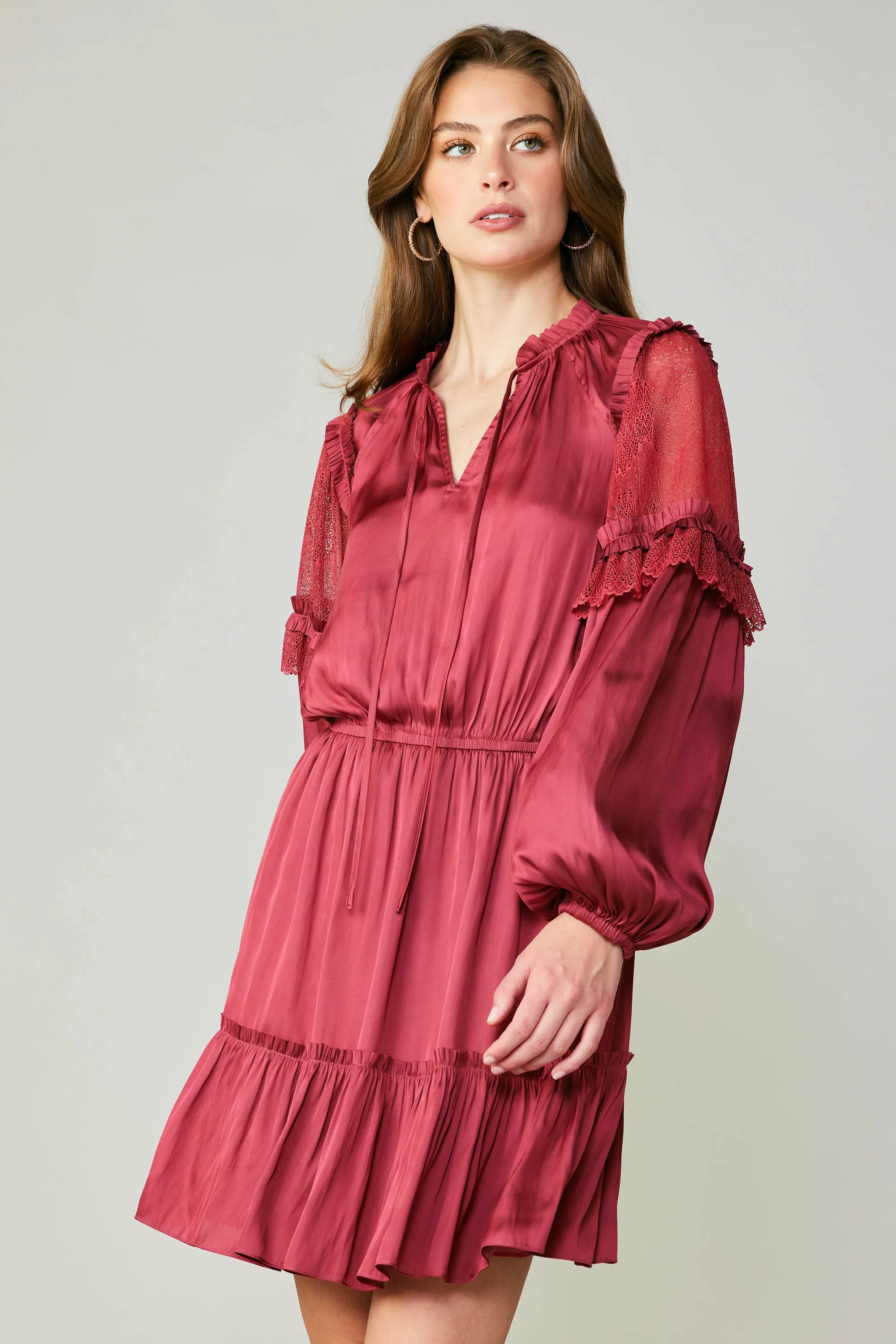 Lace Contrast Mini Dress sold by Current Air product image thumbnail 3