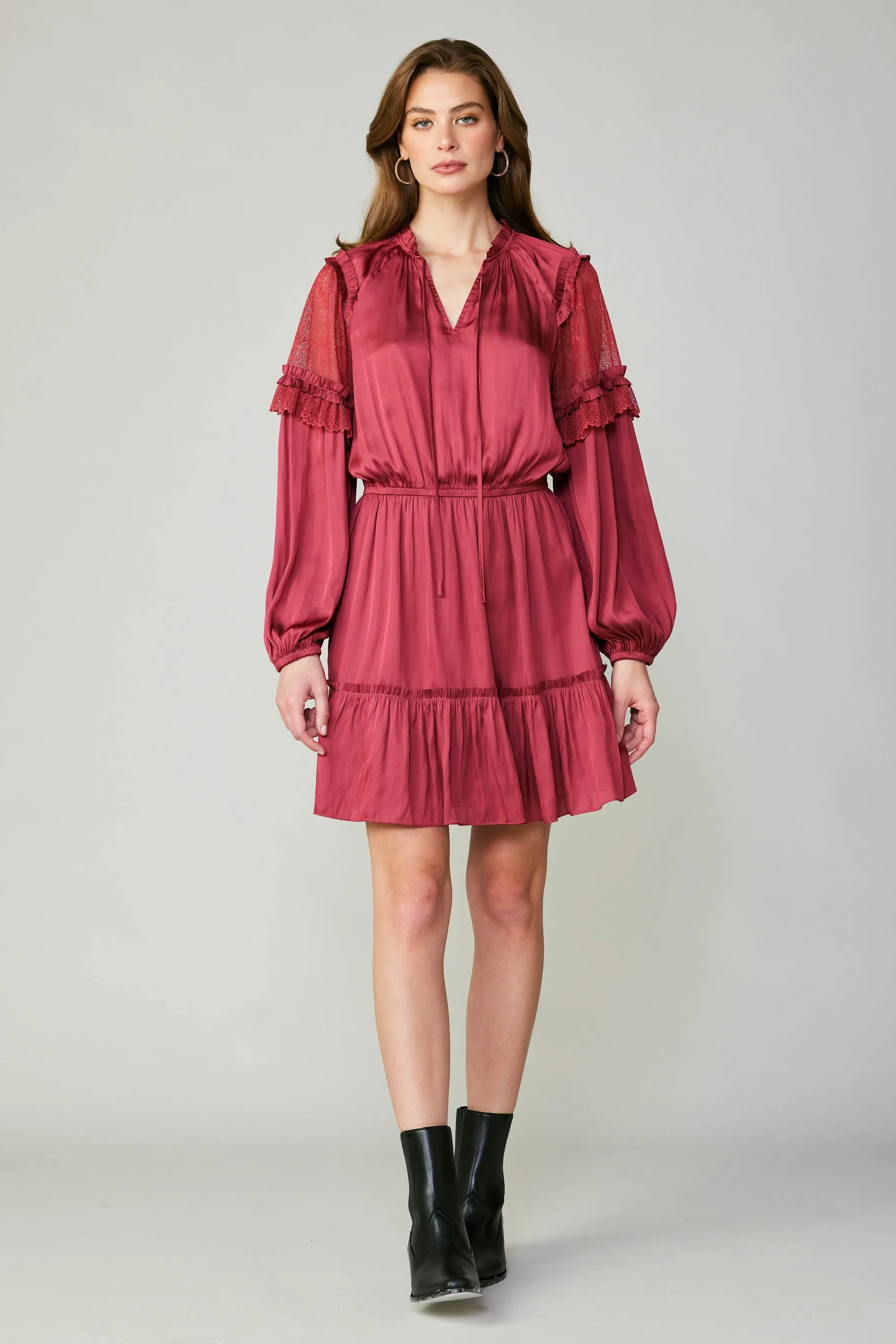 Lace Contrast Mini Dress sold by Current Air