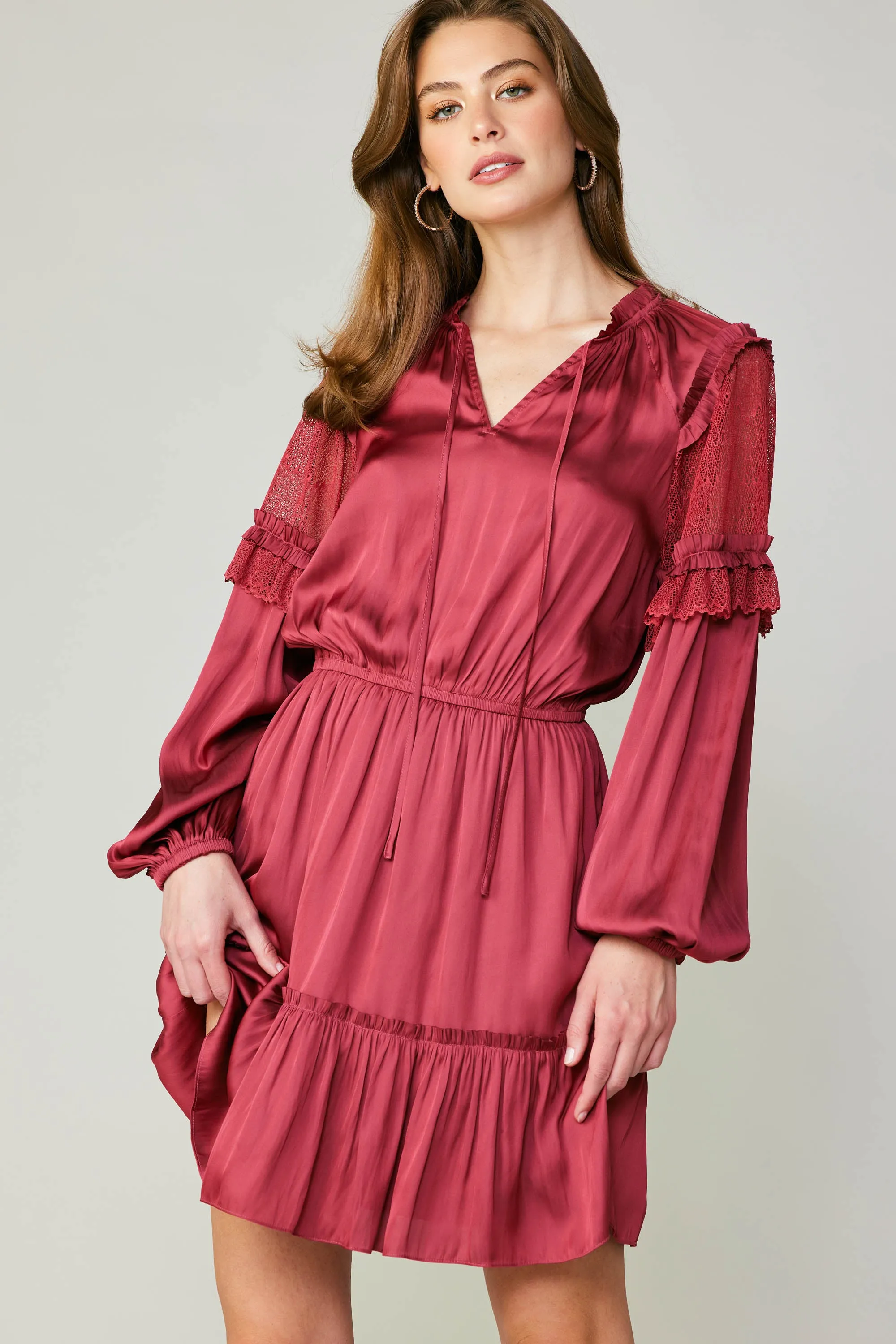 Lace Contrast Mini Dress sold by Current Air product image thumbnail 2