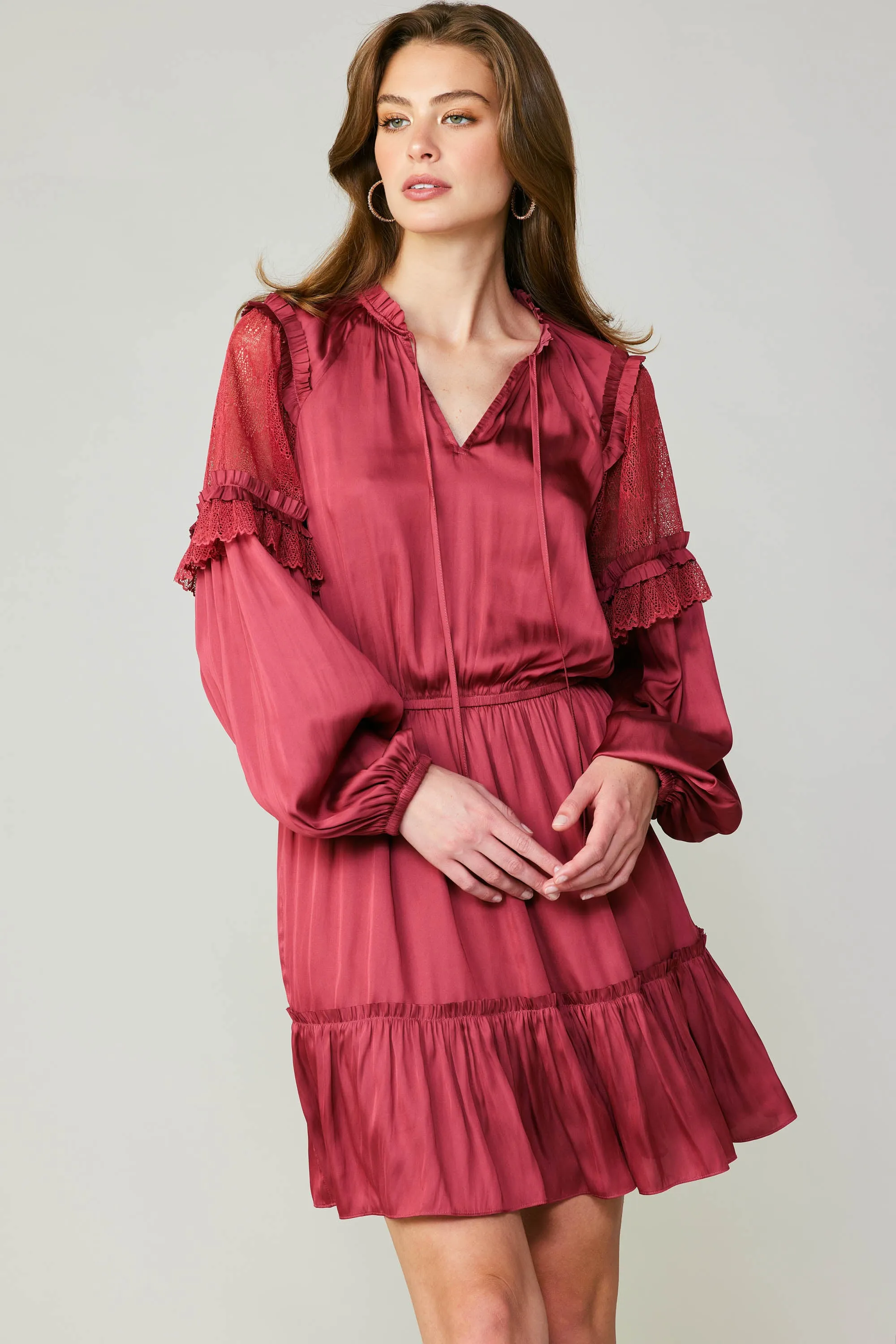 Lace Contrast Mini Dress sold by Current Air product image thumbnail 4