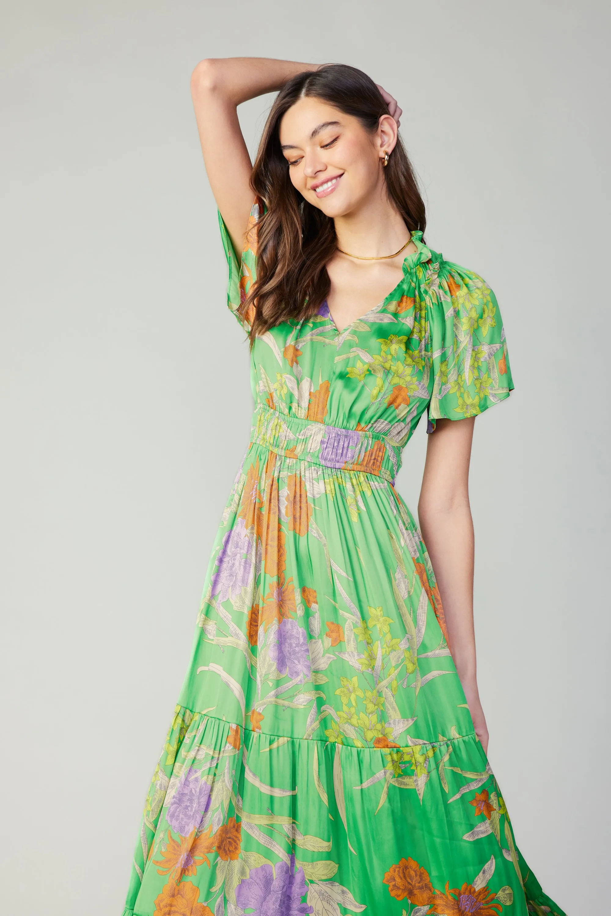 Floral Pattern Maxi Dress sold by Current Air product image thumbnail 3