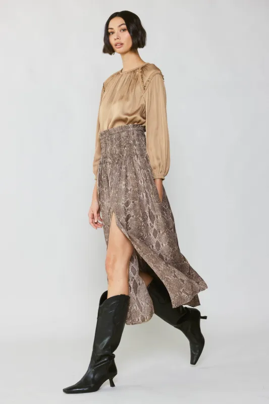 Snake Print Midi Skirt sold by Current Air