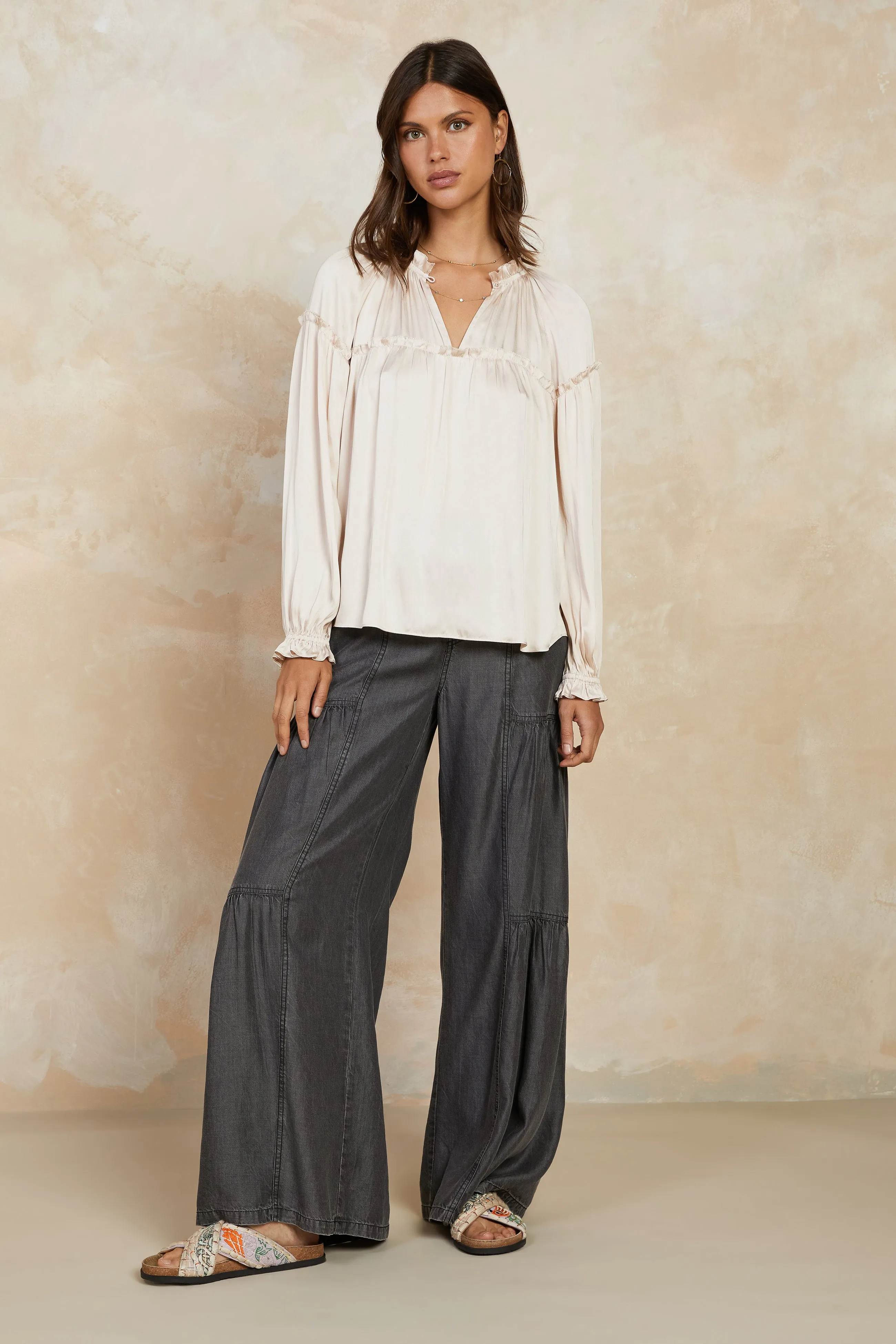 Picot Ruffled Blouse sold by Current Air product image thumbnail 4