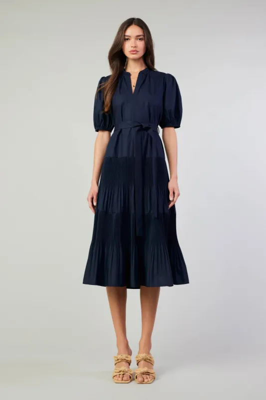Ilana Pleated Midi Dress made by Current Air