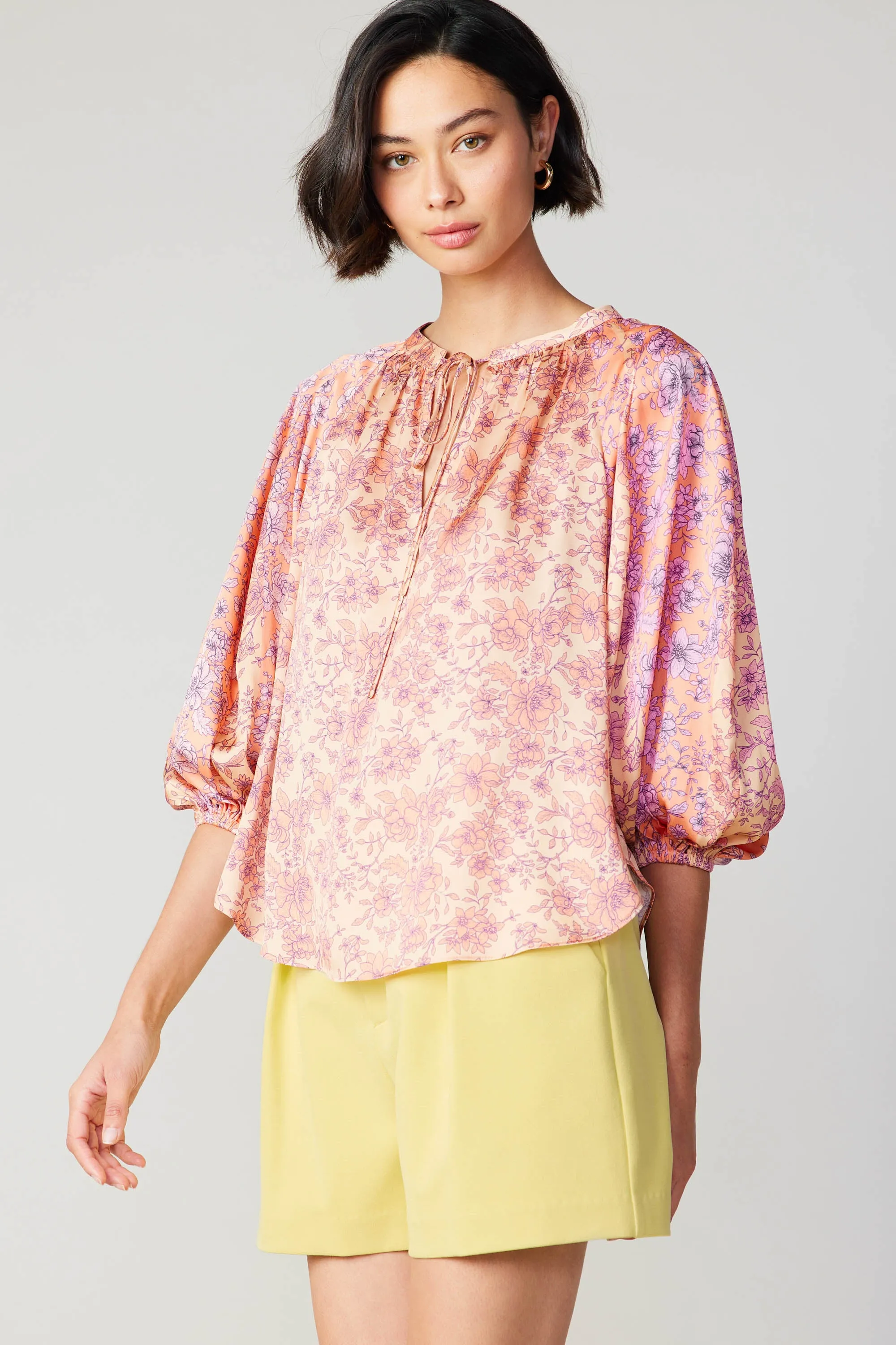Floral Cuffed Sleeve Blouse sold by Current Air product image thumbnail 3