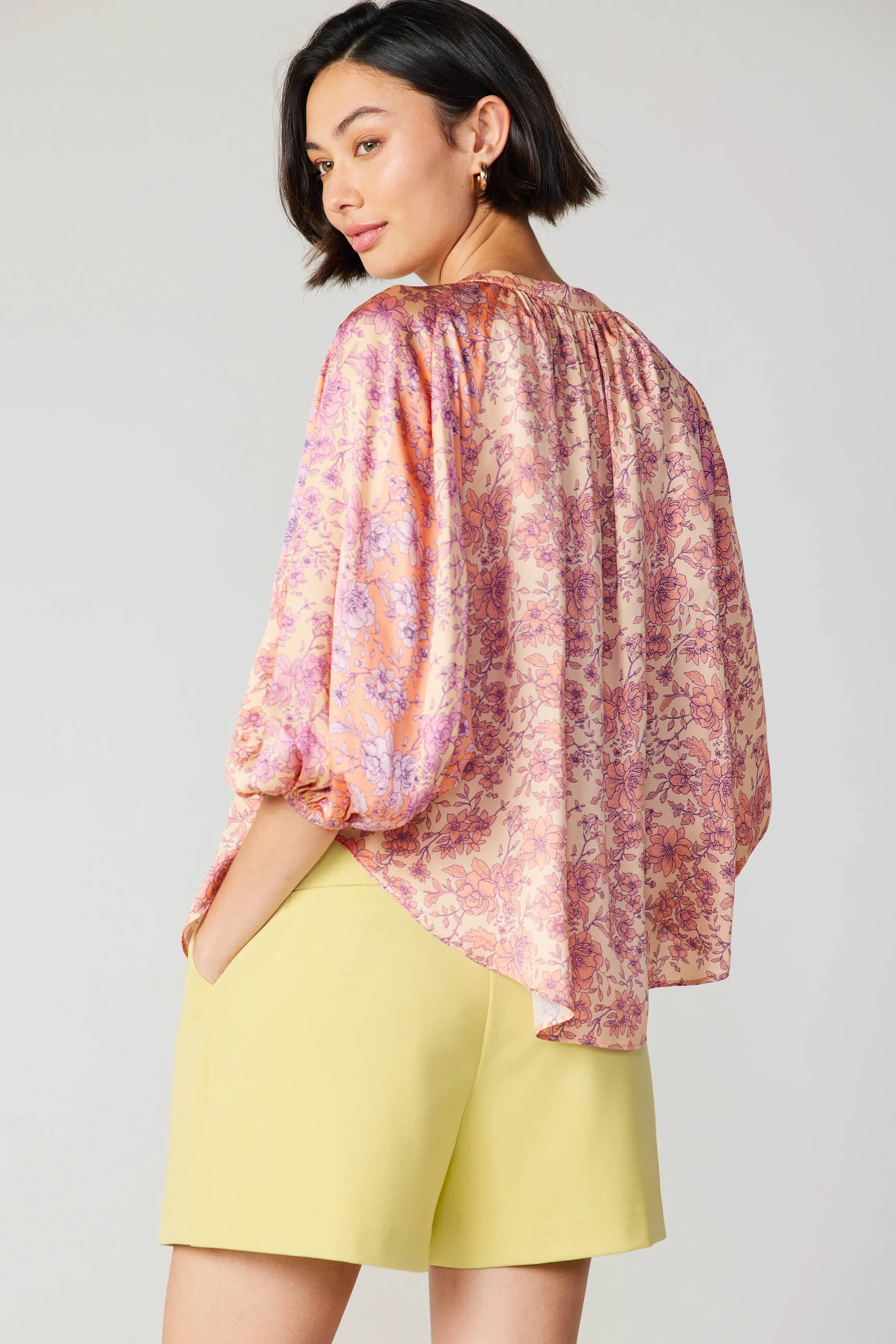 Floral Cuffed Sleeve Blouse sold by Current Air product image thumbnail 2