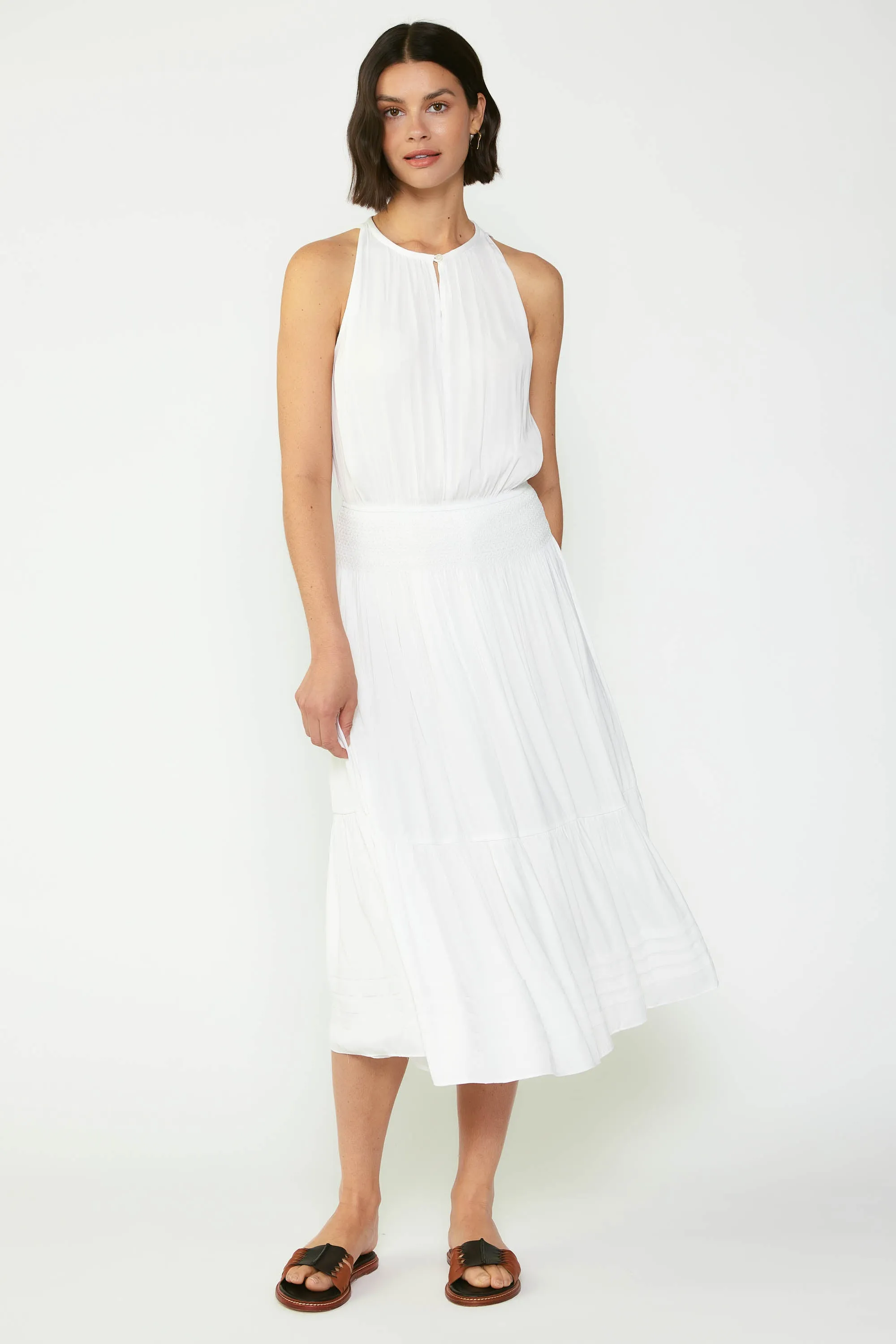 Smocked Waist Halter Midi Dress sold by Current Air product image thumbnail 2