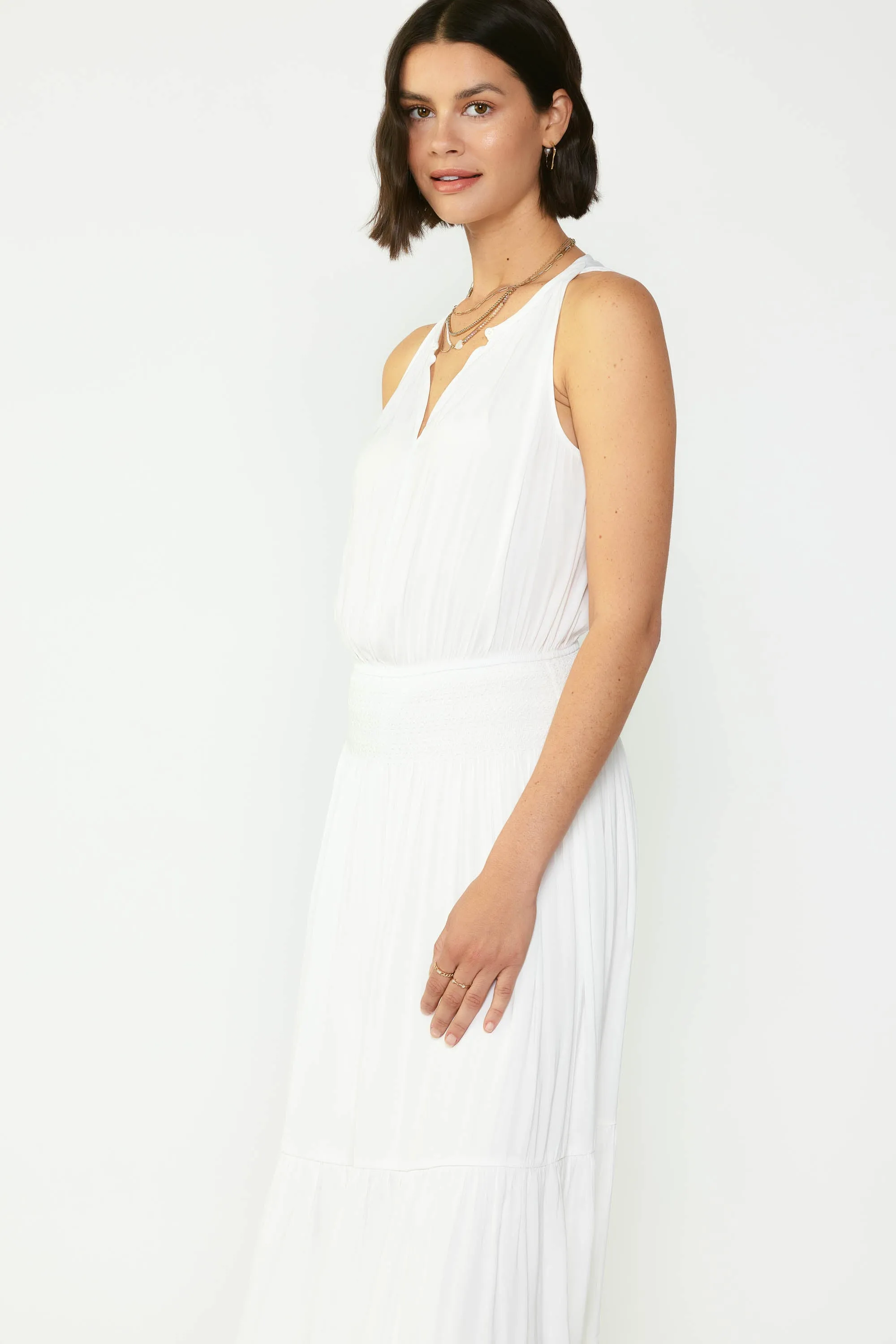 Smocked Waist Halter Midi Dress sold by Current Air product image thumbnail 5