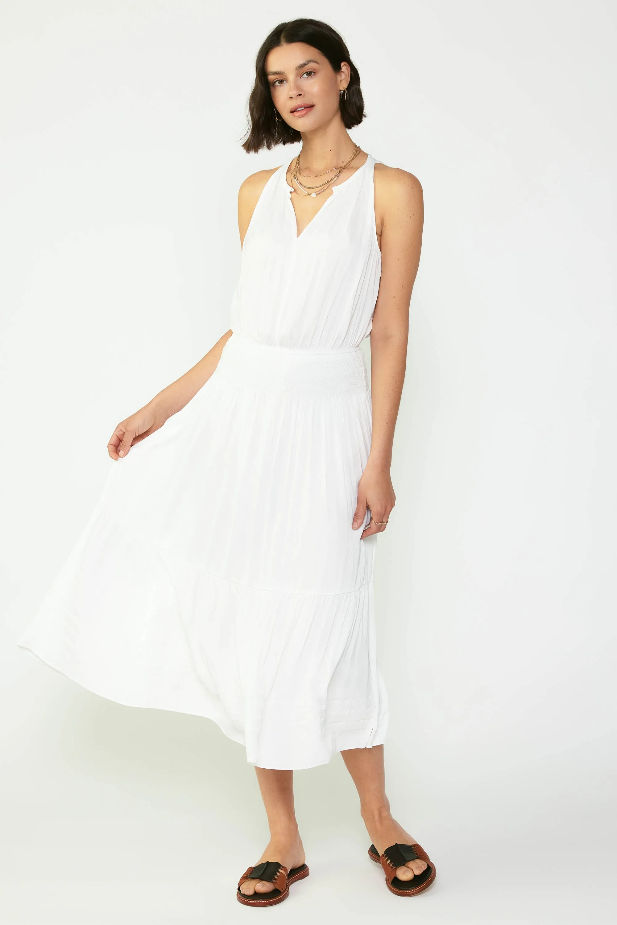 Smocked Waist Halter Midi Dress sold by Current Air product image thumbnail 3