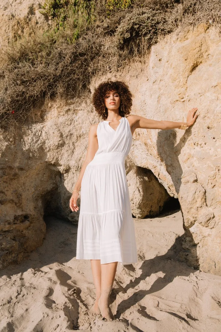 Smocked Waist Halter Midi Dress sold by Current Air