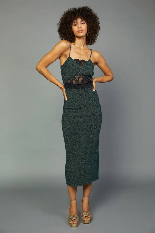 Metallic Lace Detail Dress sold by Current Air