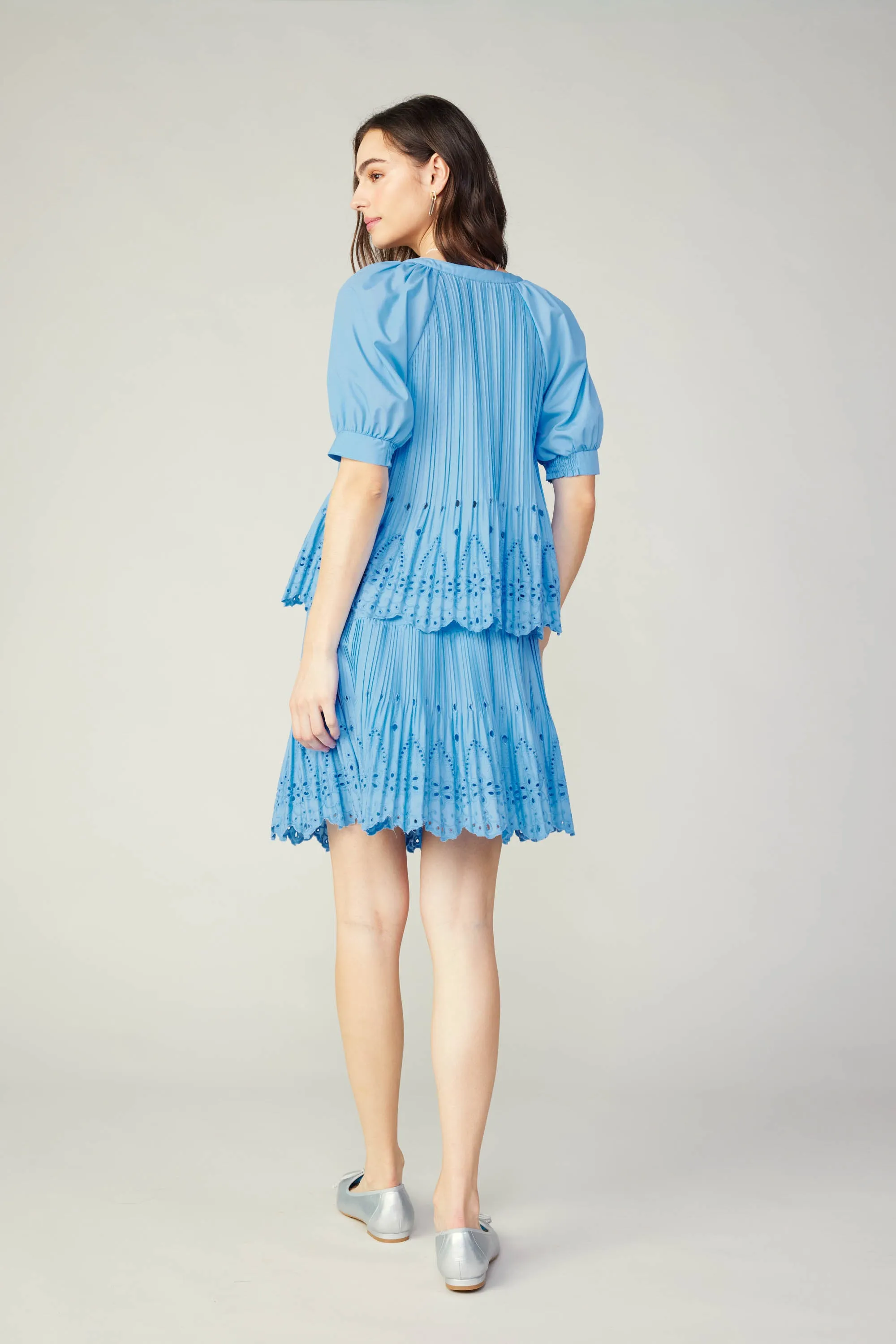 Pleated Eyelet Blouse sold by Current Air product image thumbnail 5