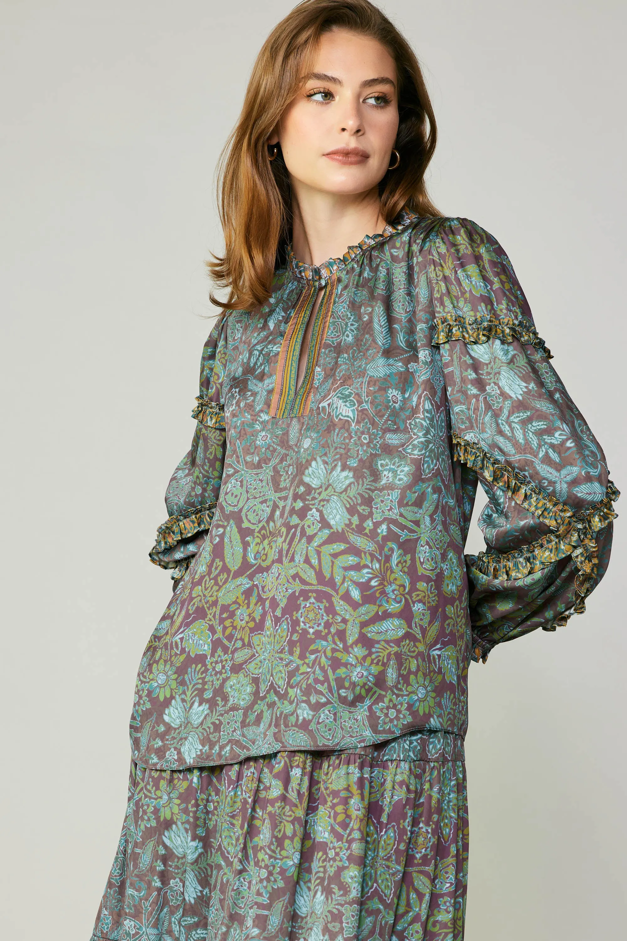 Border Printed Floral Blouse sold by Current Air product image thumbnail 2