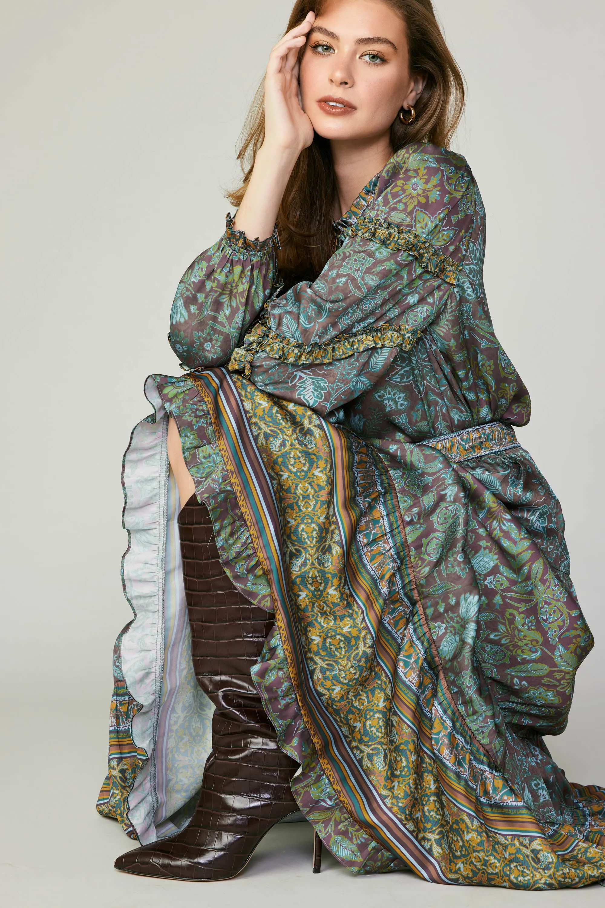 Border Printed Floral Blouse sold by Current Air