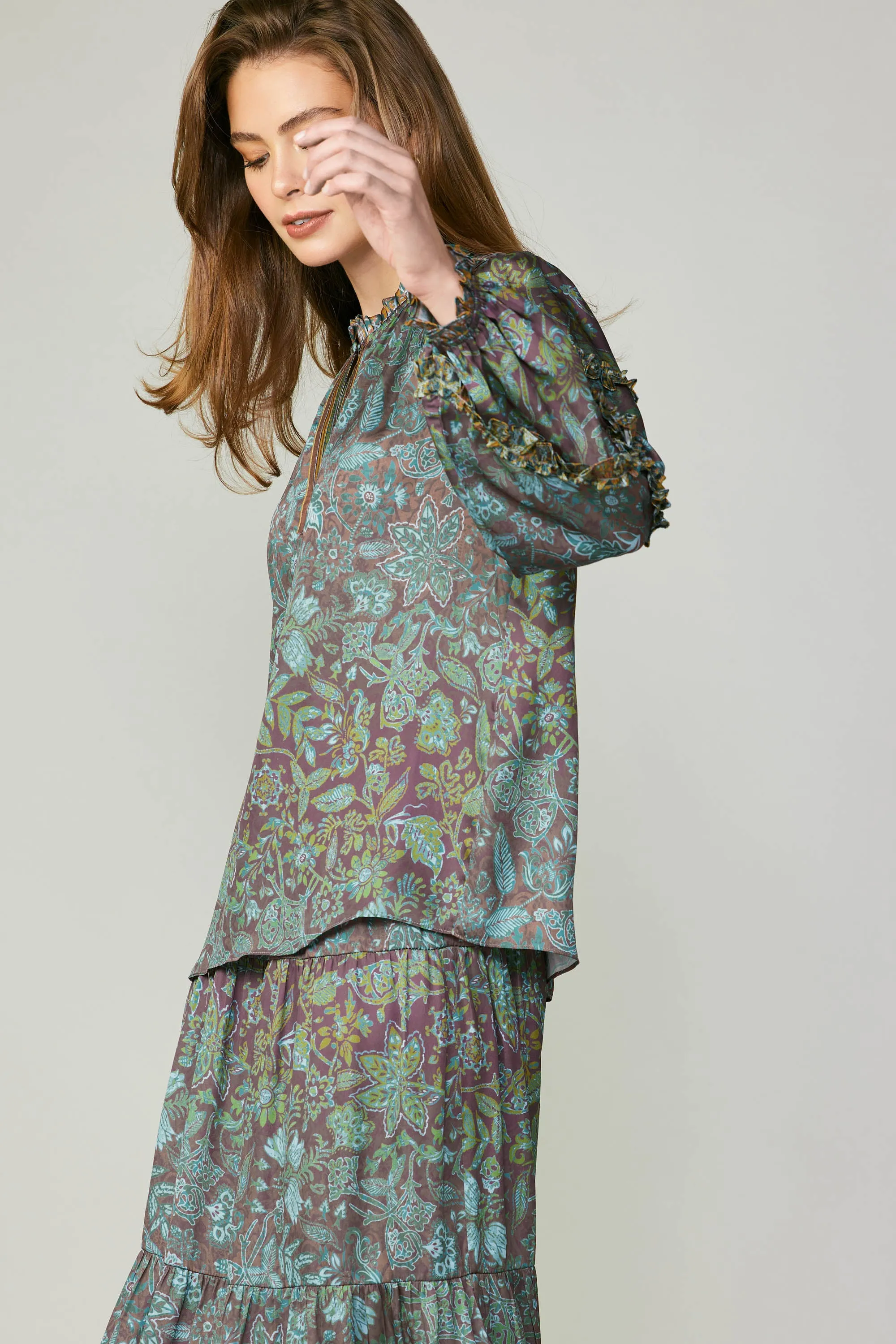 Border Printed Floral Blouse sold by Current Air product image thumbnail 4