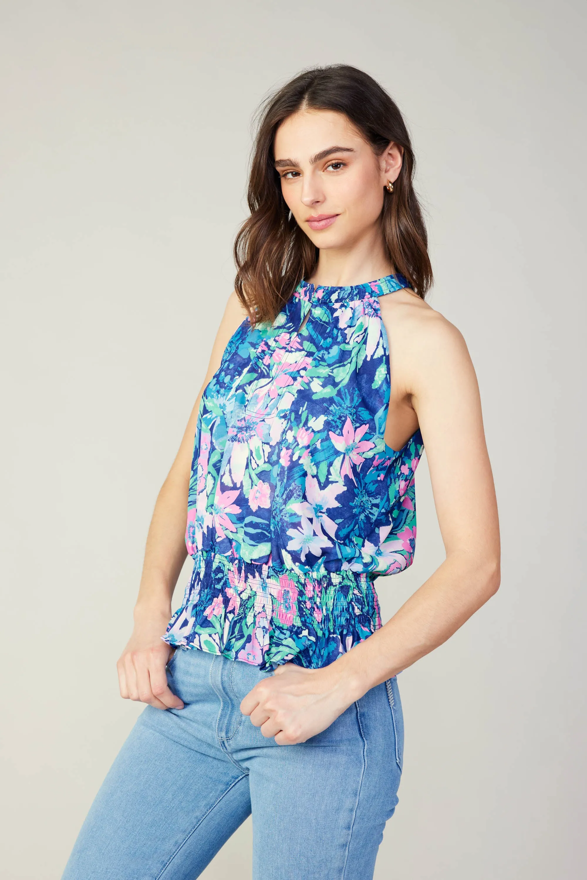 Painterly Floral Halter Tank sold by Current Air product image thumbnail 3